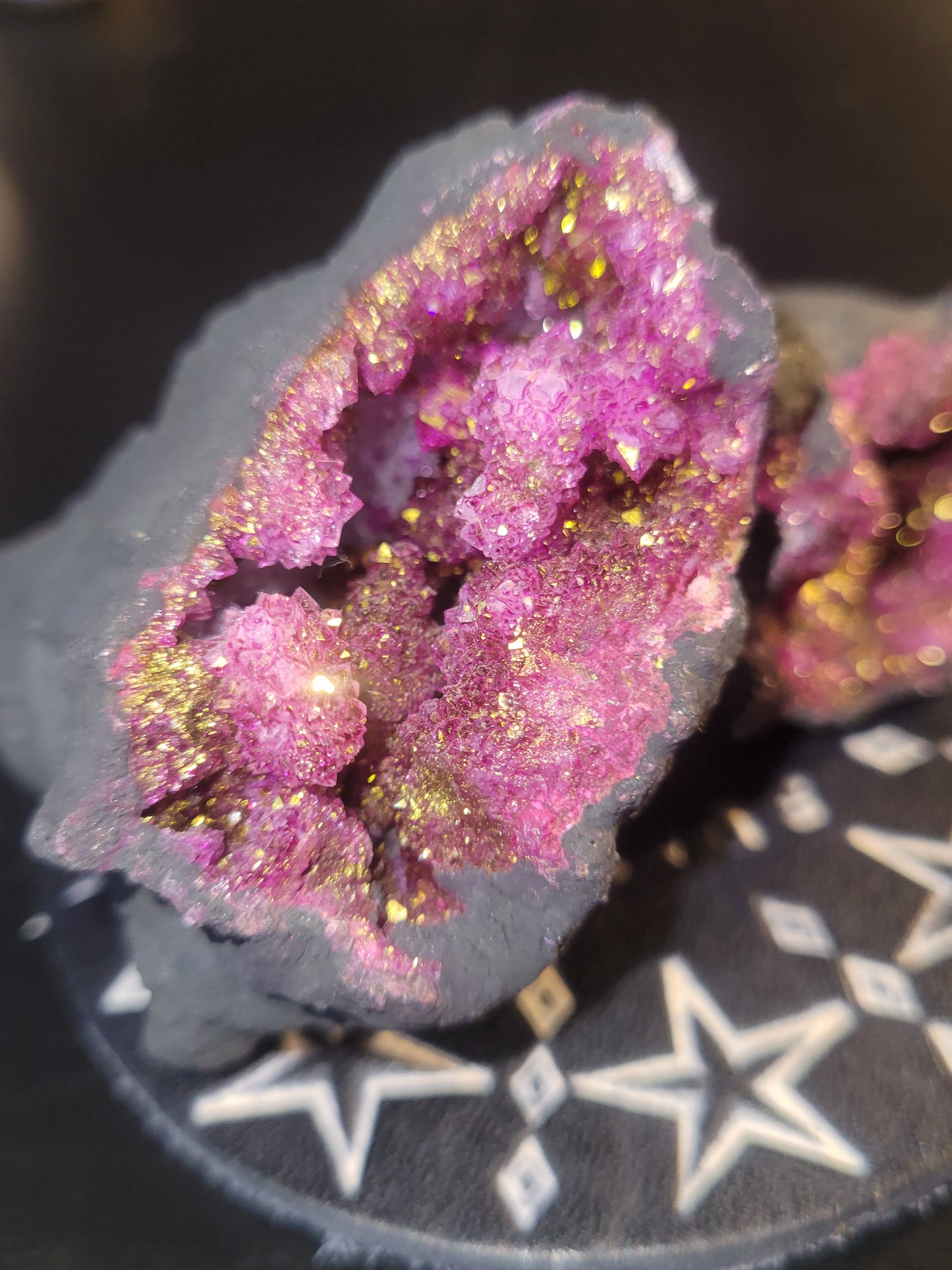 Dyed Pink Geode Pair