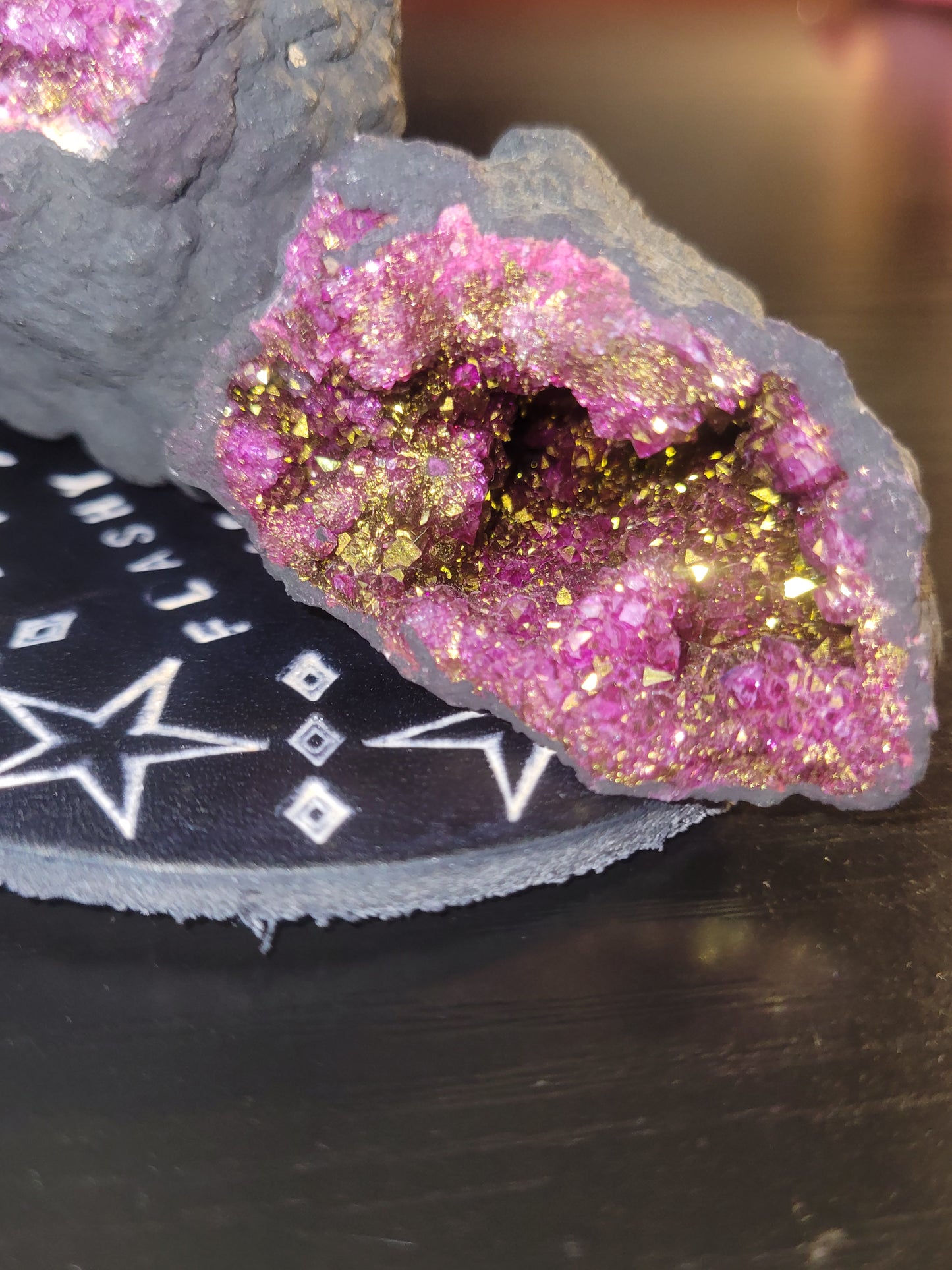 Dyed Pink Geode Pair