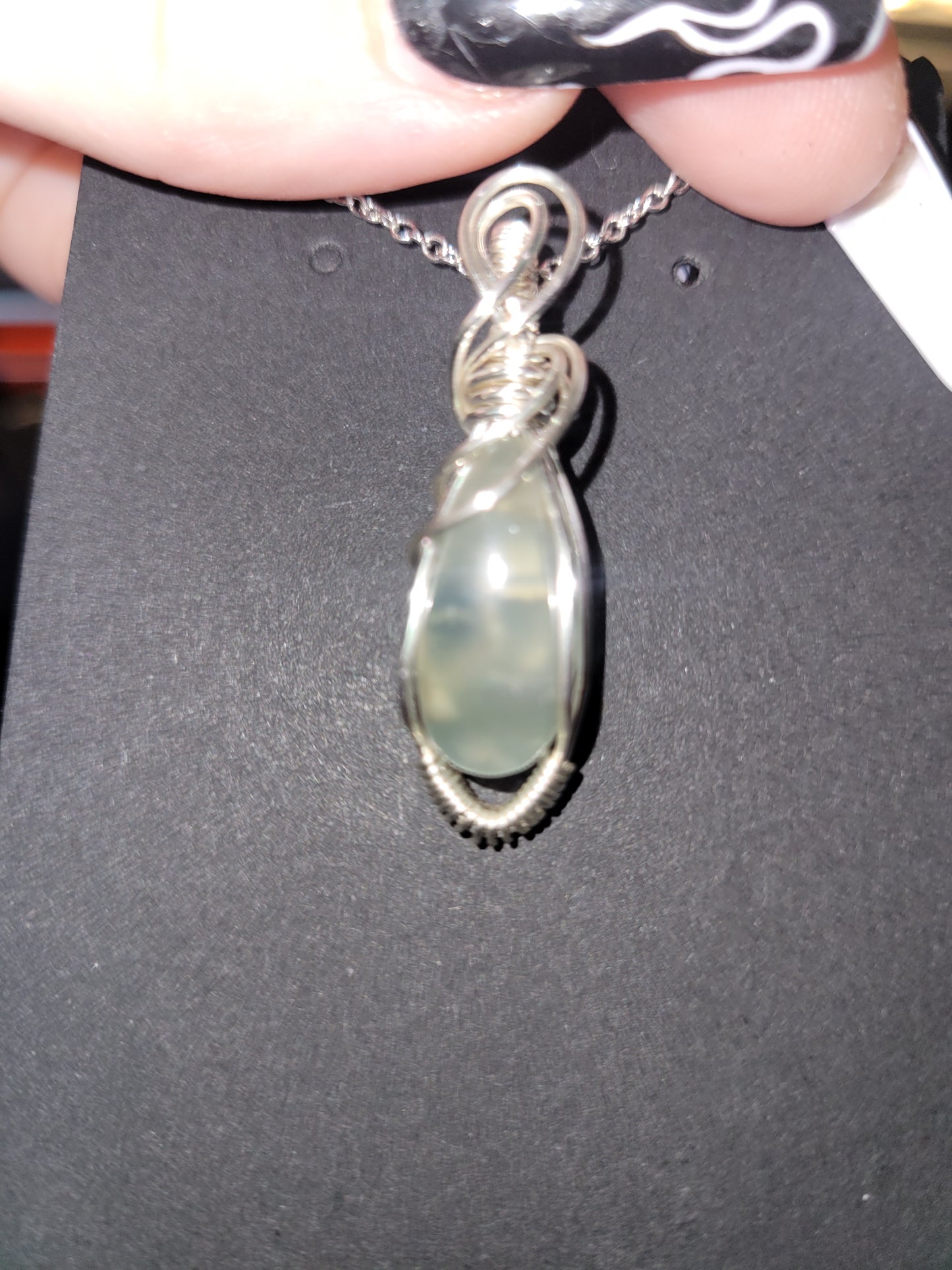 Mini Prehnite Pendant