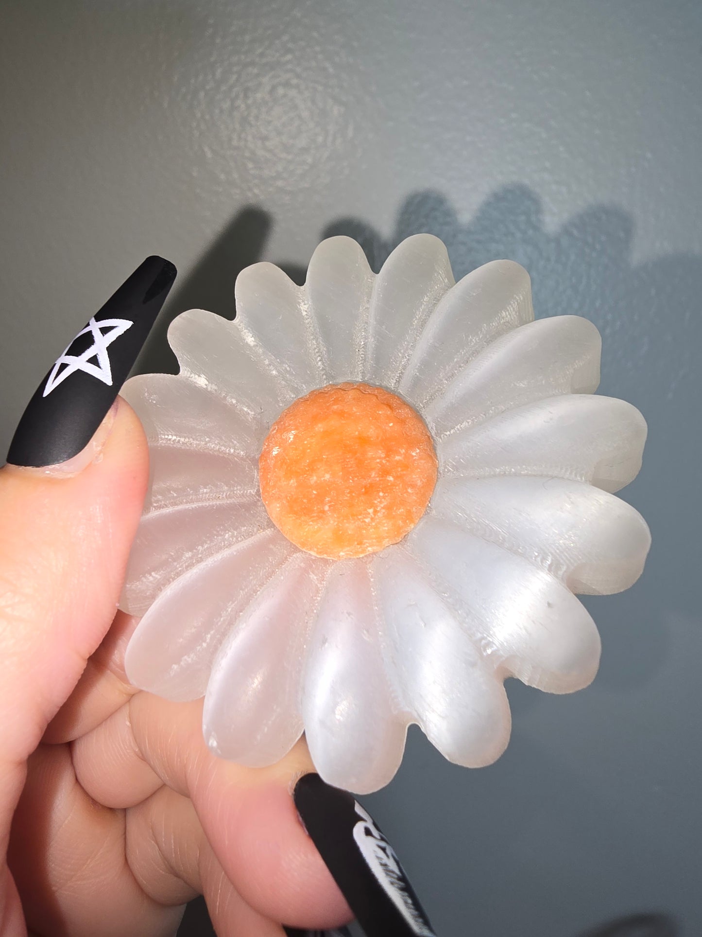 Selenite Flower Carving