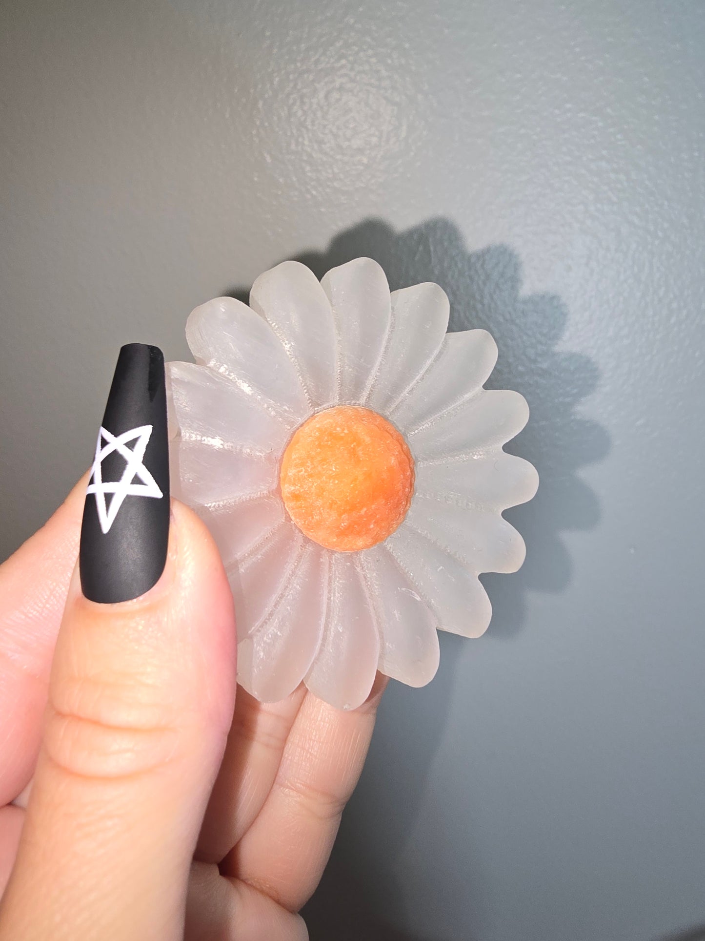 Selenite Flower Carving