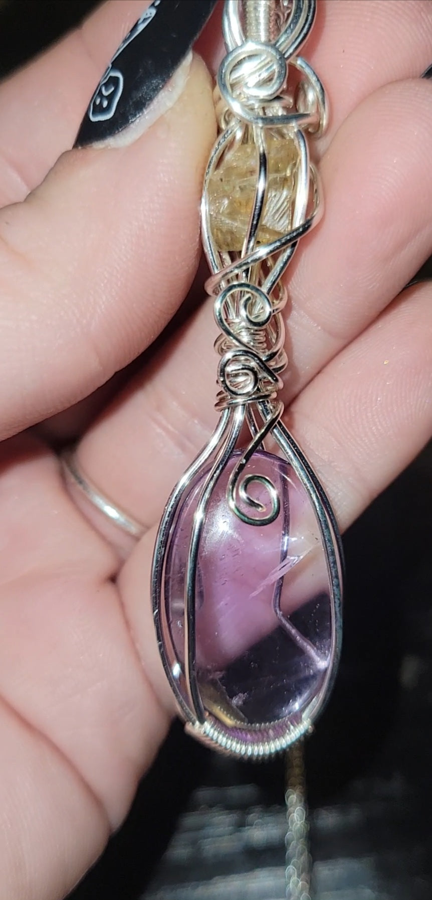 Ametrine & Yellow Apatite pendant