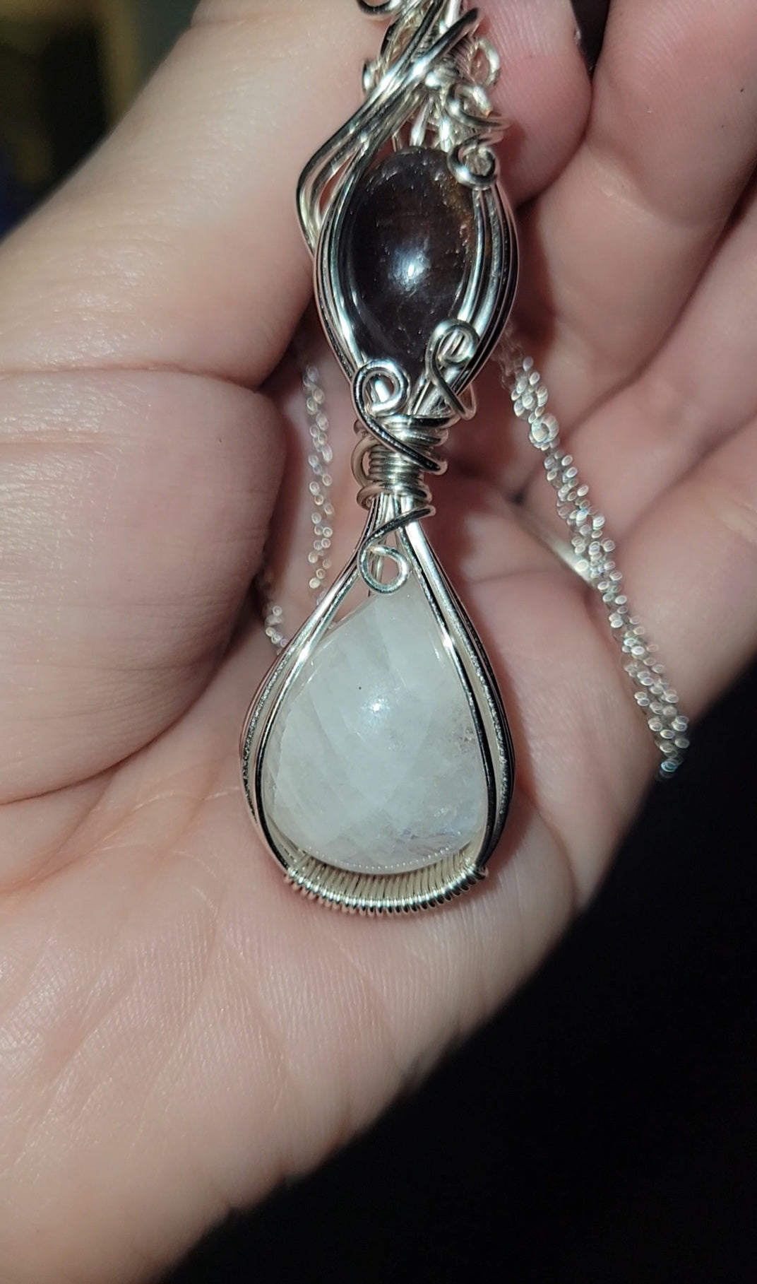 Iolite w/Sunstone & Moonstone Pendant
