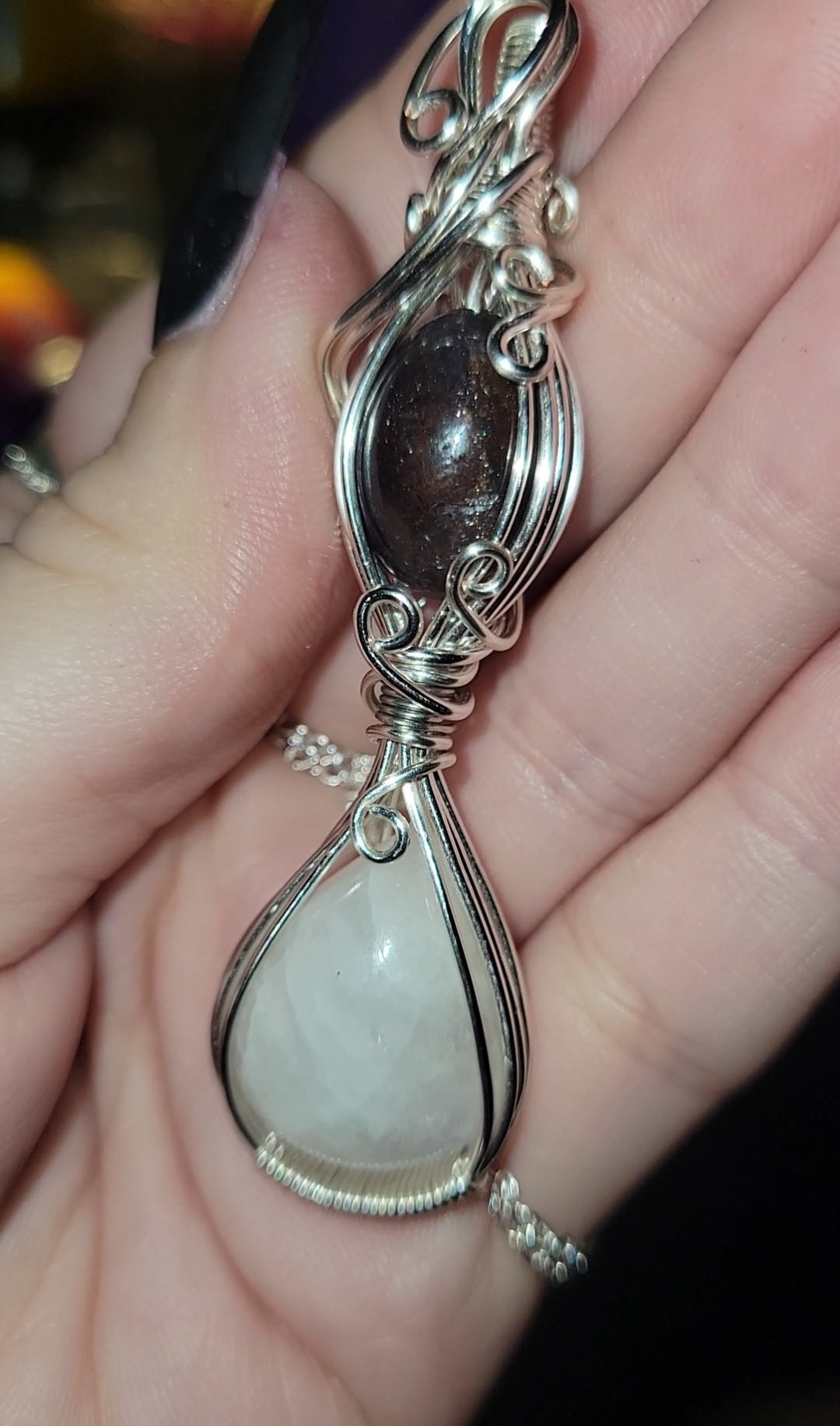 Iolite w/Sunstone & Moonstone Pendant