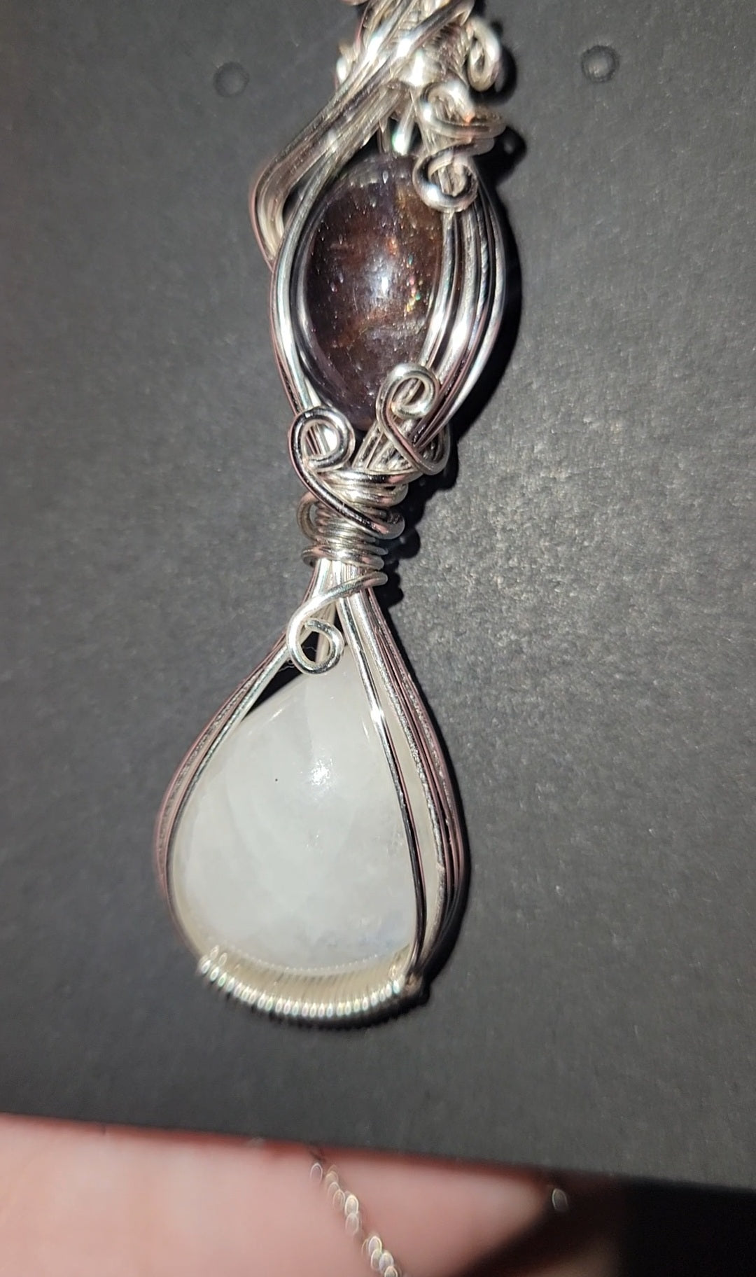 Iolite w/Sunstone & Moonstone Pendant