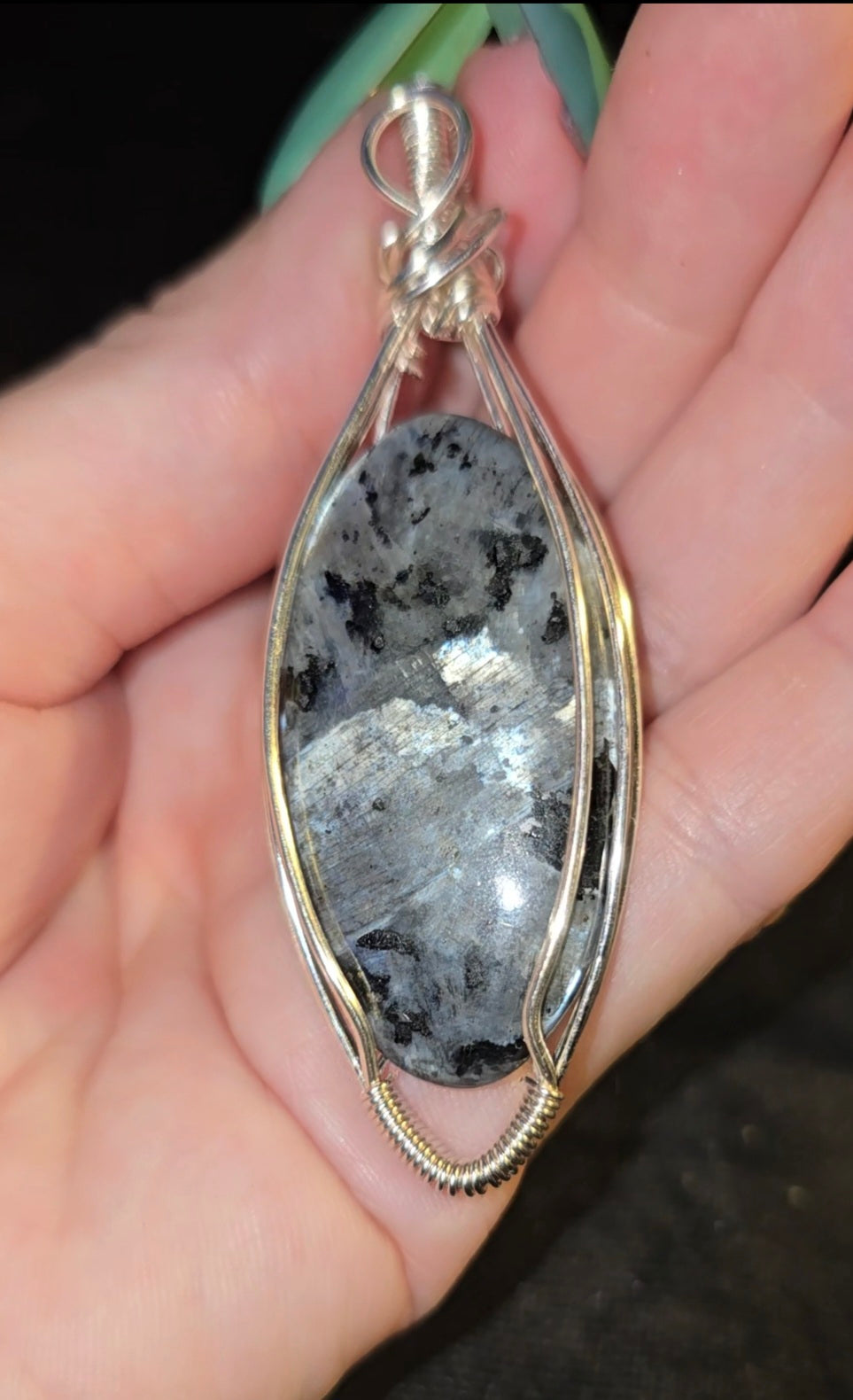 Larvikite Pendant | Protection & Intuition