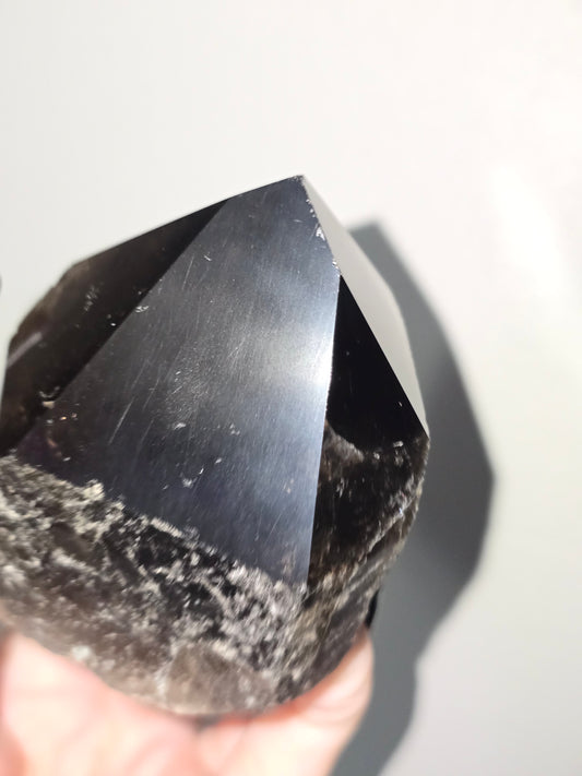 Dark Smoky Quartz Point | Grounding, Protection & Hidden Beauty