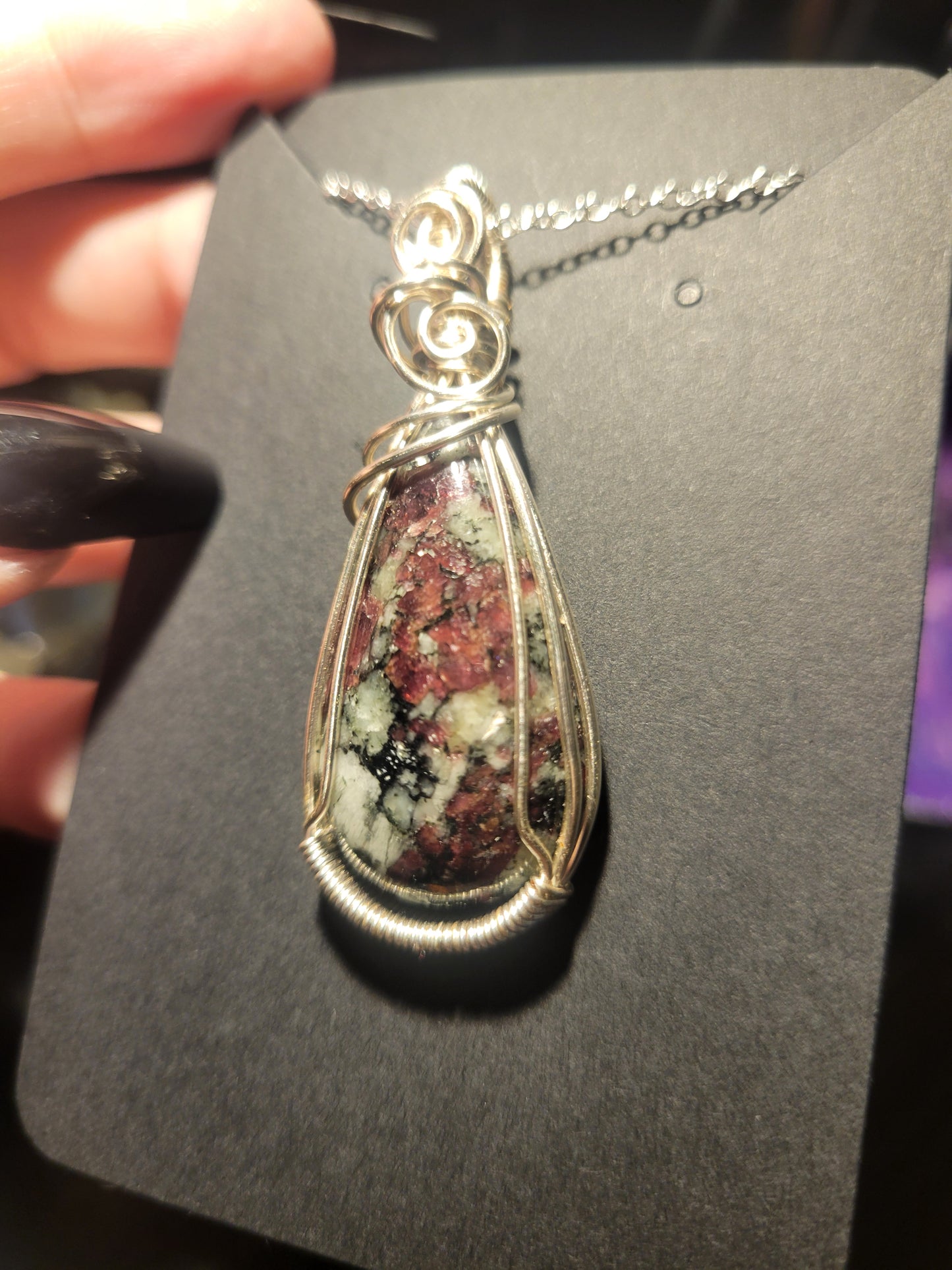 Eudialyte Wrapped Pendant
