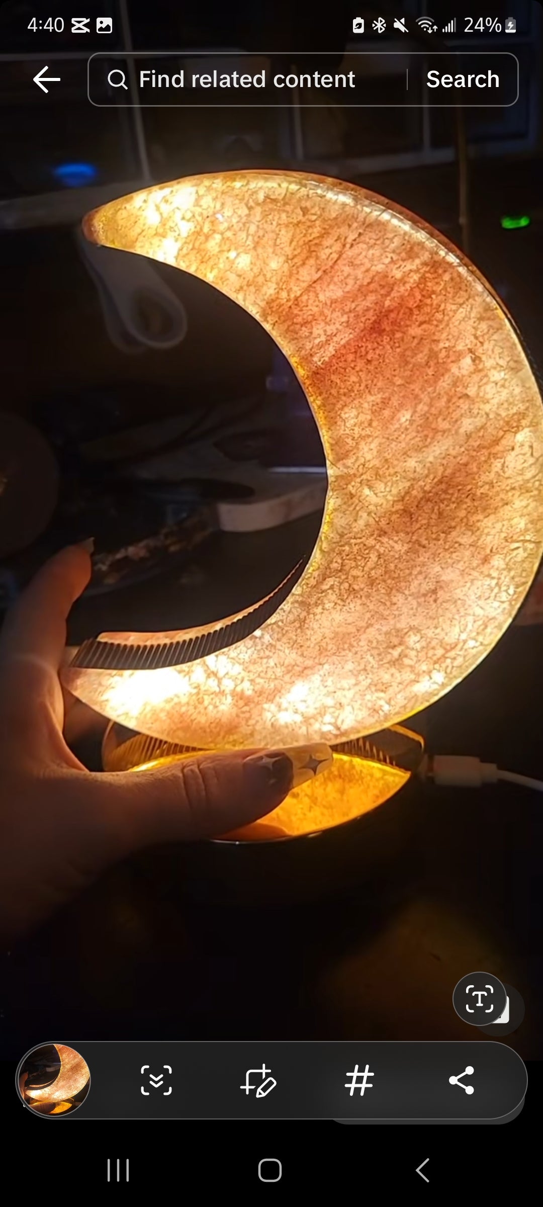 Strawberry Quartz Moon lamp