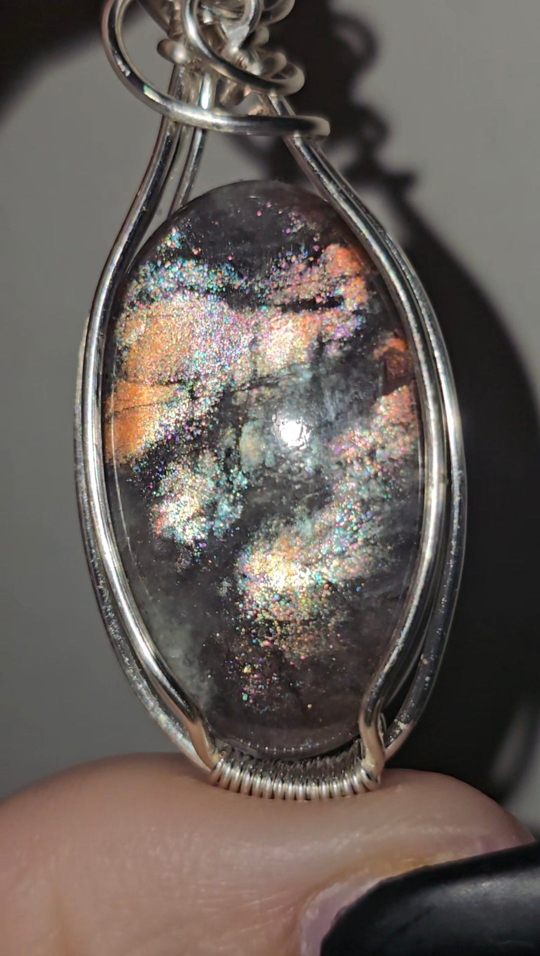 Galaxy Flash Cocoa Sunstone Moonstone | Rare Flash Crystal Display Piece