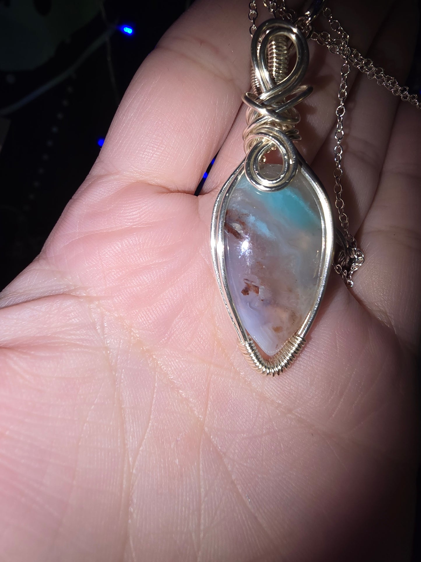 Aquaprase Wrapped Pendant