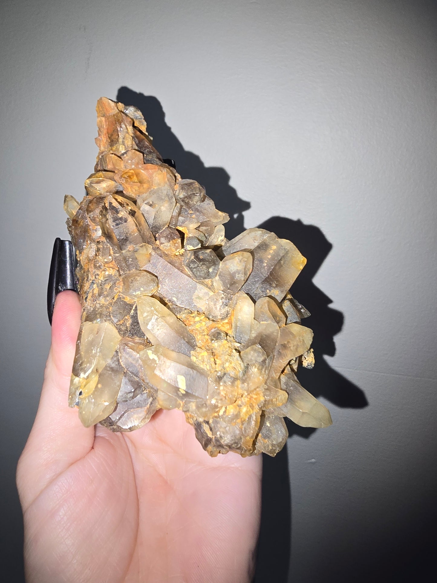 Iron-Kissed Smoky Quartz Cluster | Grounding, Protection & Ancient Earth Energy