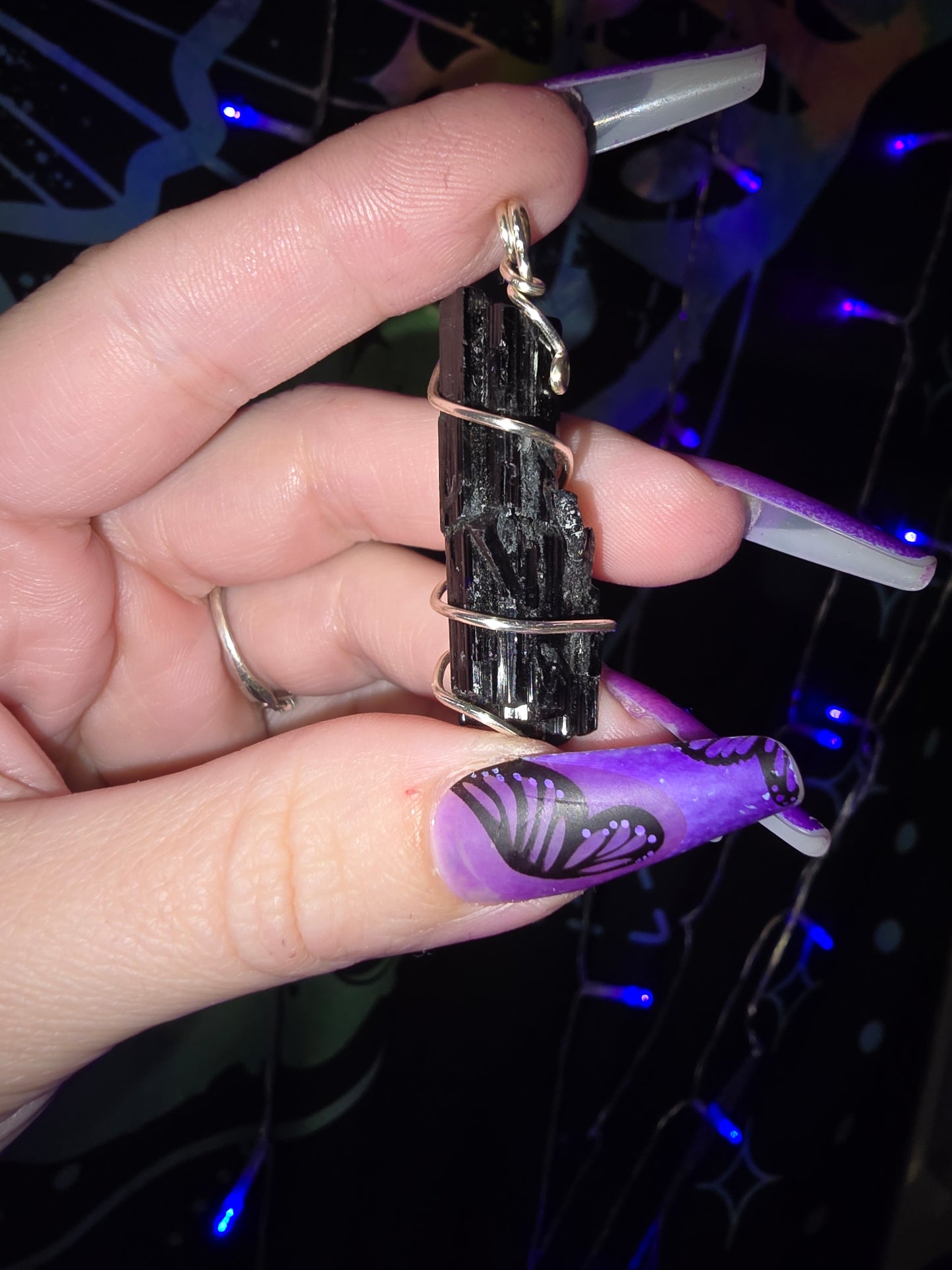 Black Tourmaline Wrapped Pendant