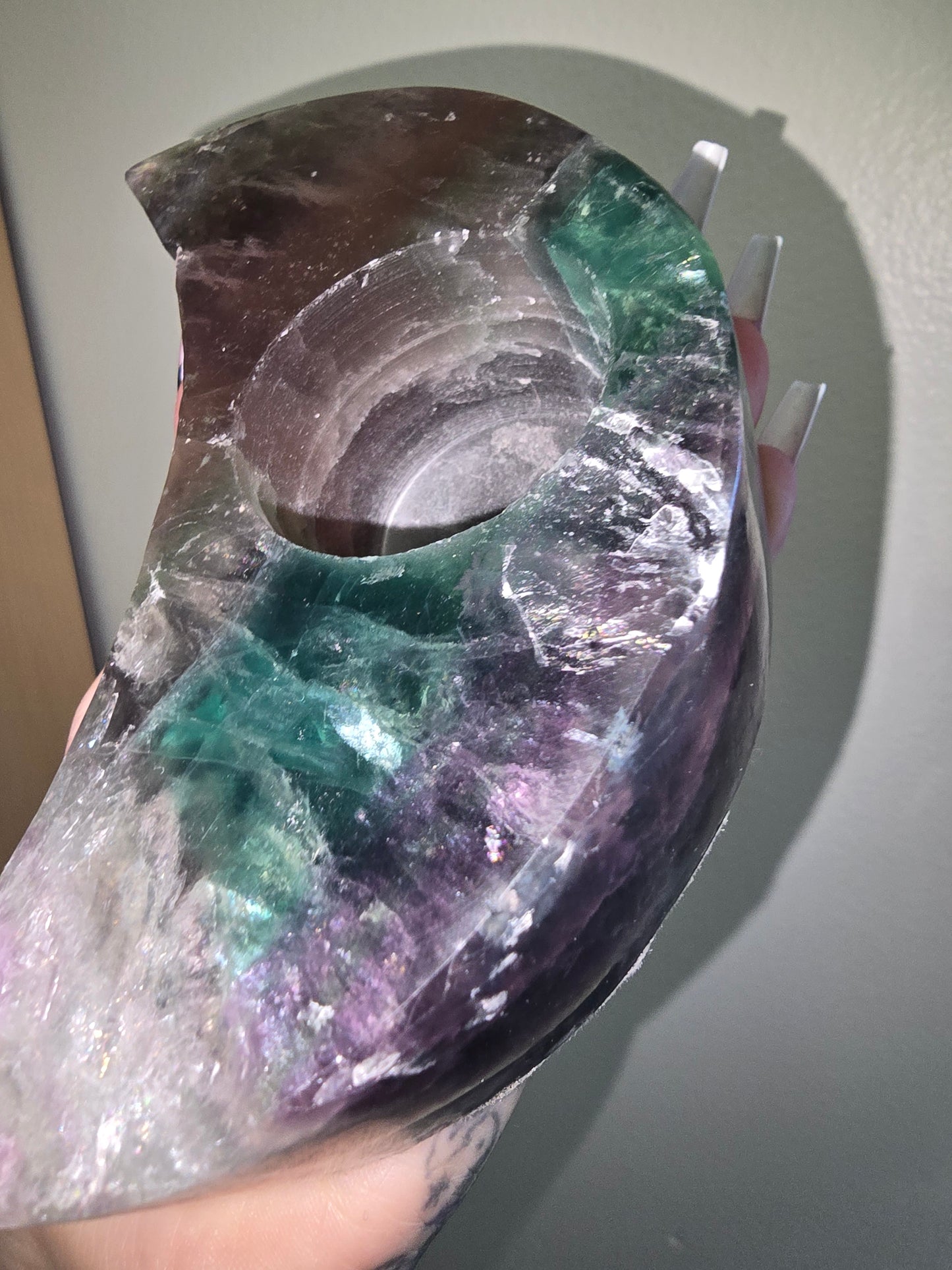 Damaged* Fluorite Candle Holder