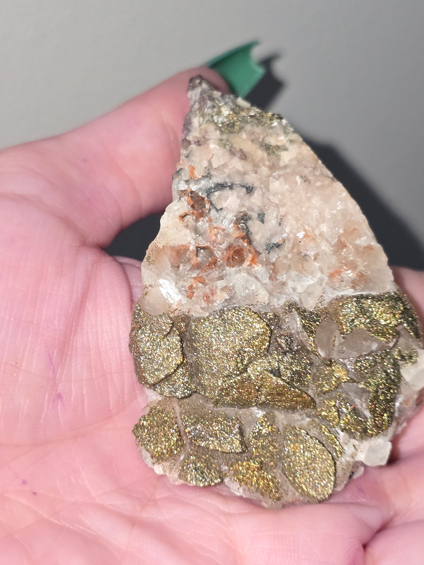Calcite with Rainbow Chalcopyrite | Natural Crystal Specimen