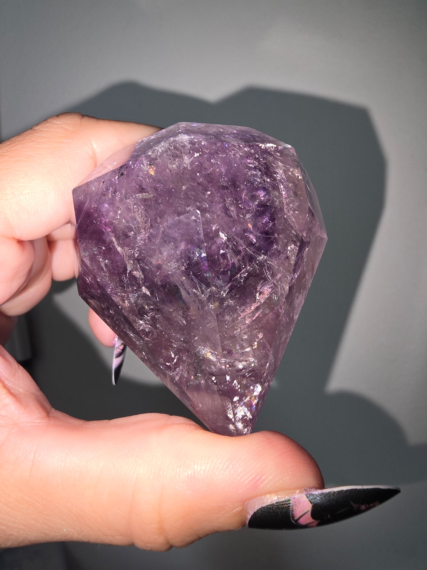 Amethyst Diamond Carving