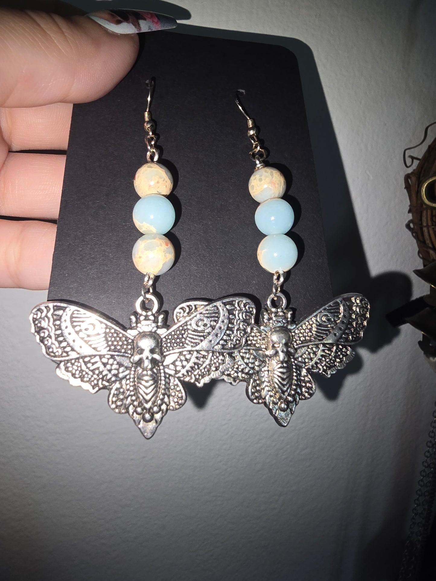 Impression Jasper Moth Earrings 925