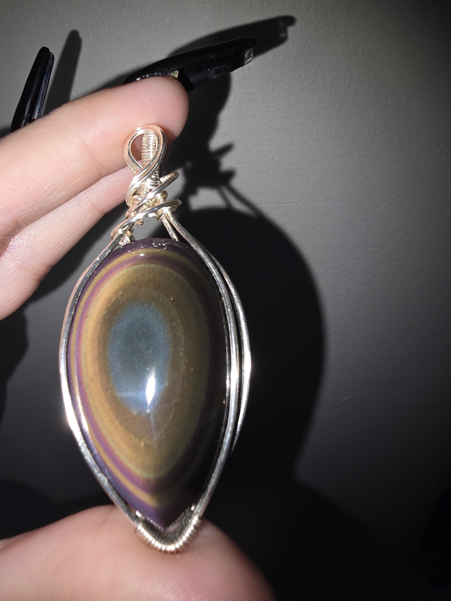 Rainbow Obsidian Pendant | Protection, Shadow Work & Emotional Healing