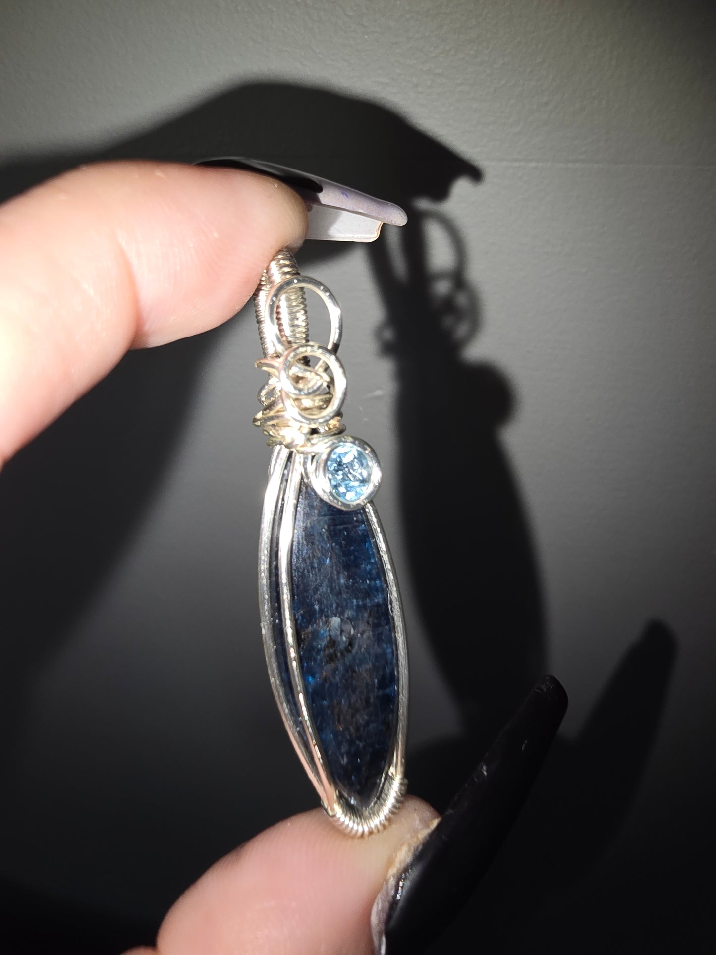 Gemmy Blue Kyanite Pendant with Blue Topaz Accent | Clarity, Communication & Alignment