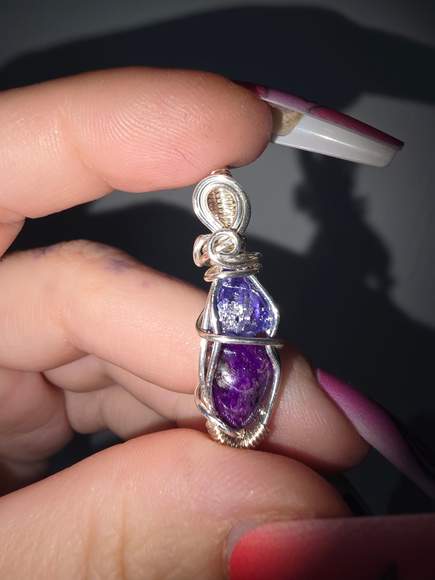 Tanzanite And Sugilite Wrapped Pendant
