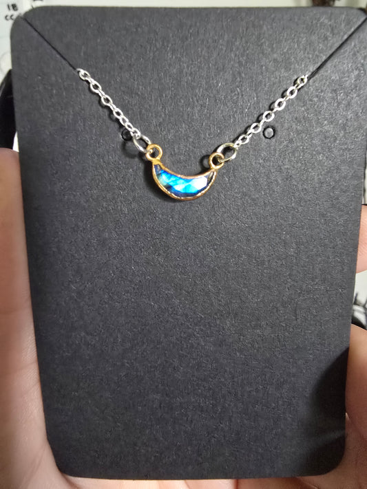 Labradorite Moon Pendant