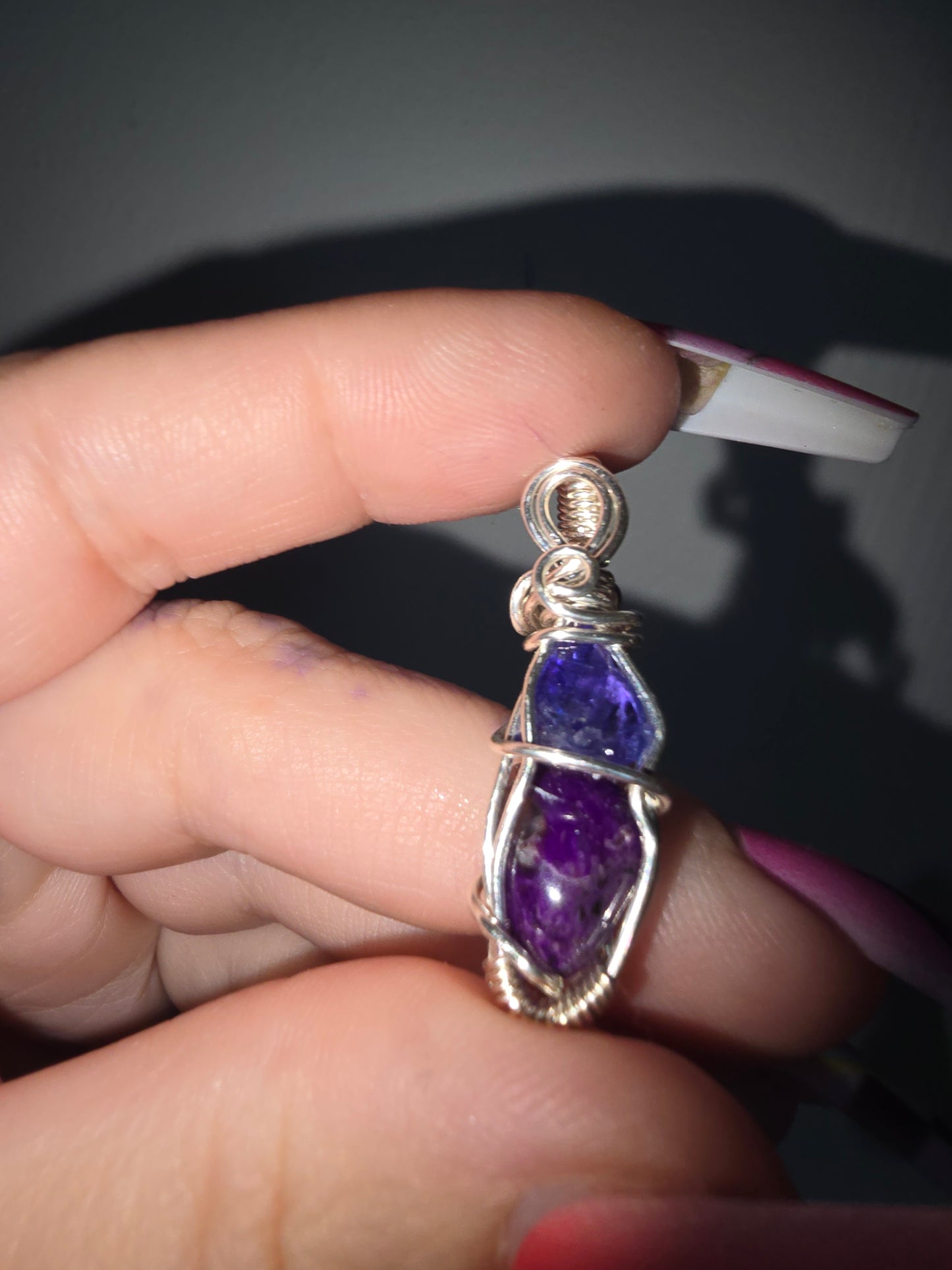 Tanzanite And Sugilite Wrapped Pendant