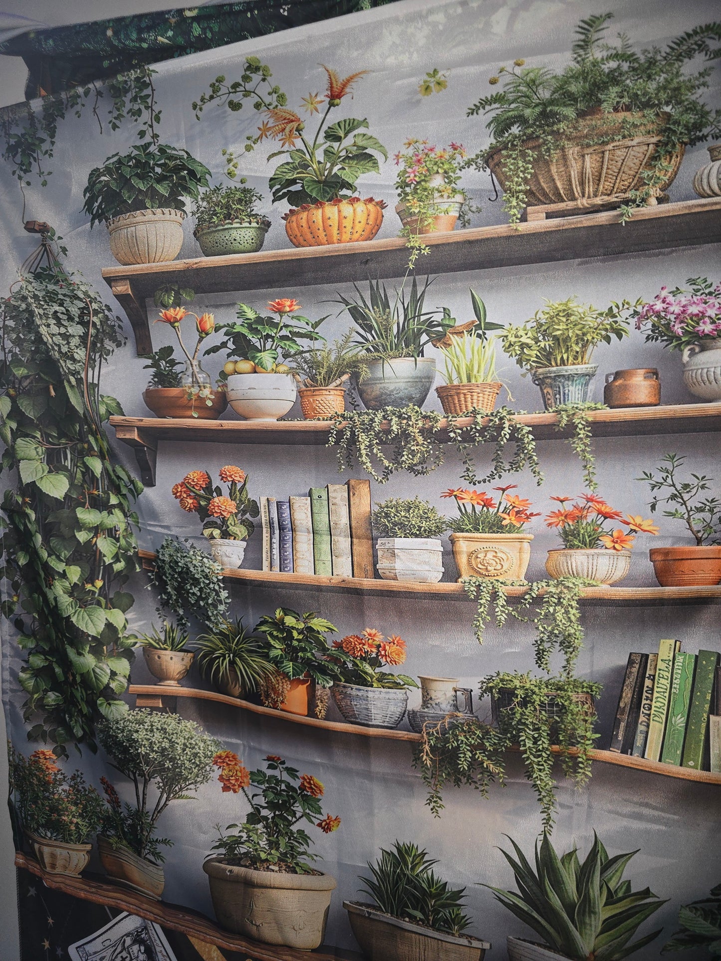Plant Shelf Tapestry | Botanical Wall Hanging & Cozy Room Décor