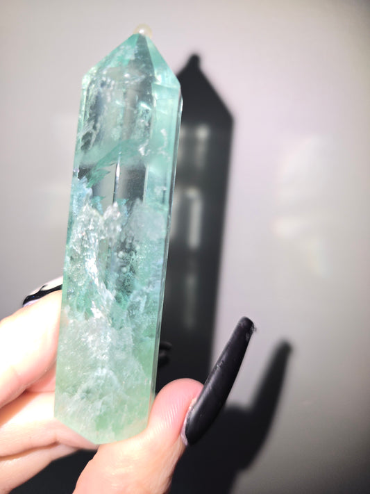 High Clarity Green Fluorite Tower | Focus, Growth & UV Reactive Beauty