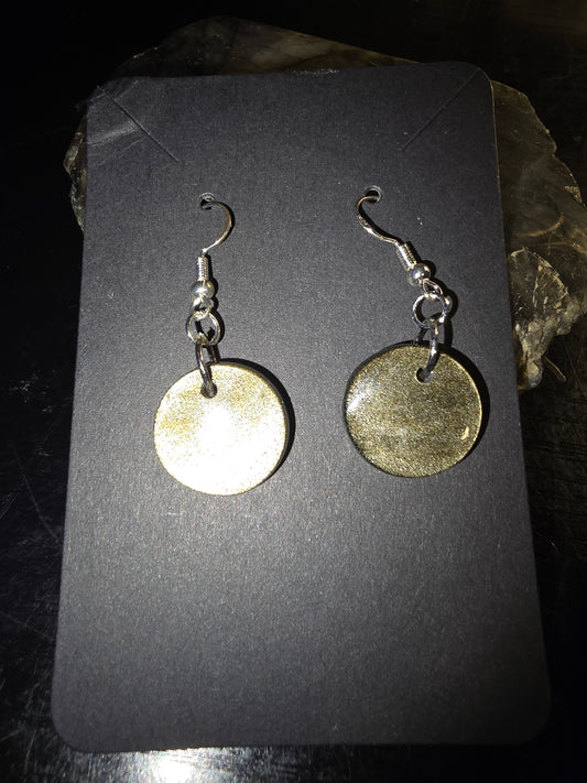Gold Sheen Obsidian Earrings 925 Hooks
