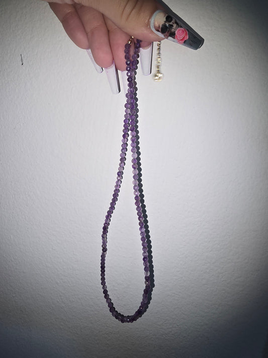 Facet Amethyst Necklace 18inch