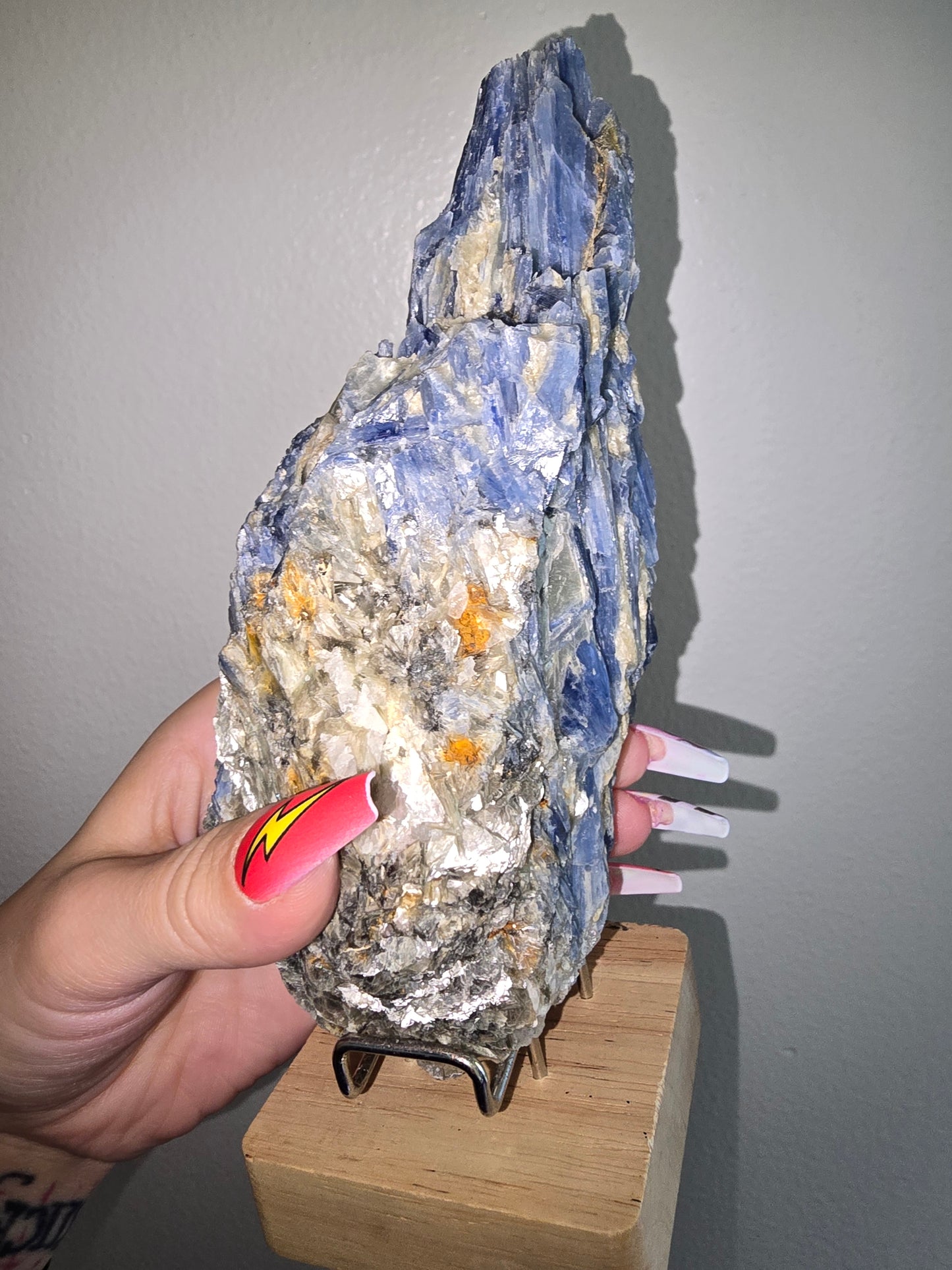 Blue Kyanite Specimen W Stand