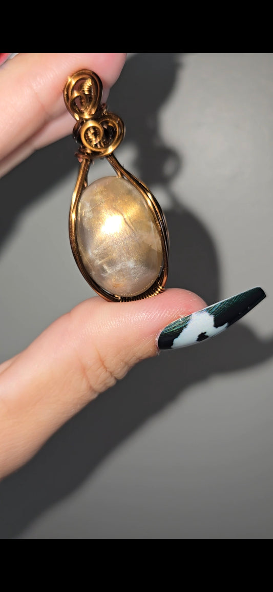 Black Moonstone Star Pendant | Protection & Intuition Crystal Jewelry