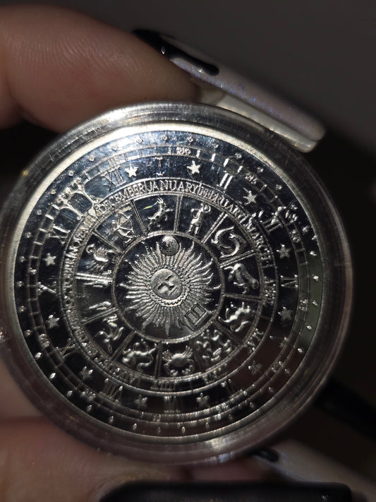 Celestial Zodiac Silver Coin | Astrology, Cosmic Wisdom & Celestial Symbolism
