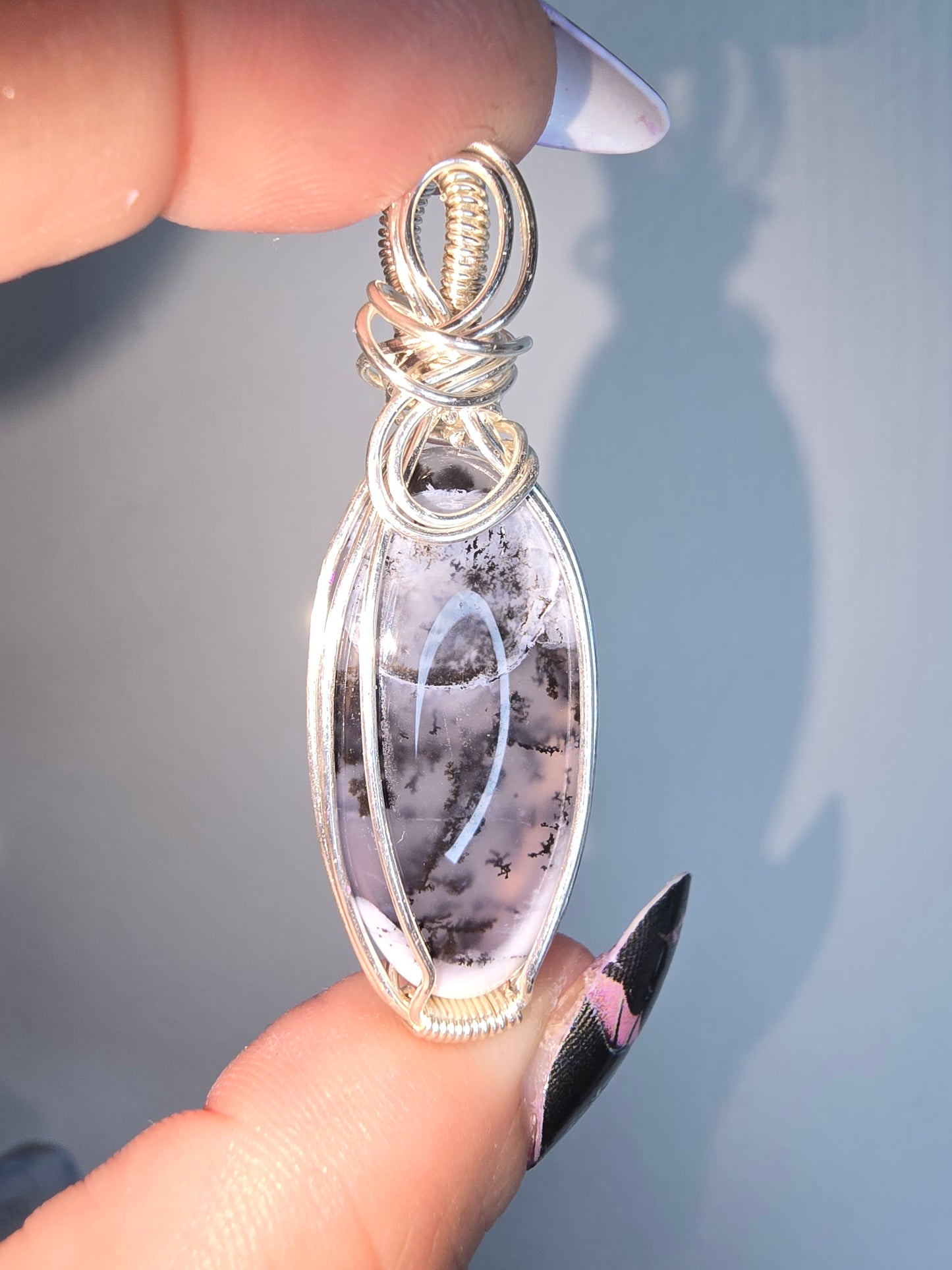 Dendritic Agate Wrapped Pendant