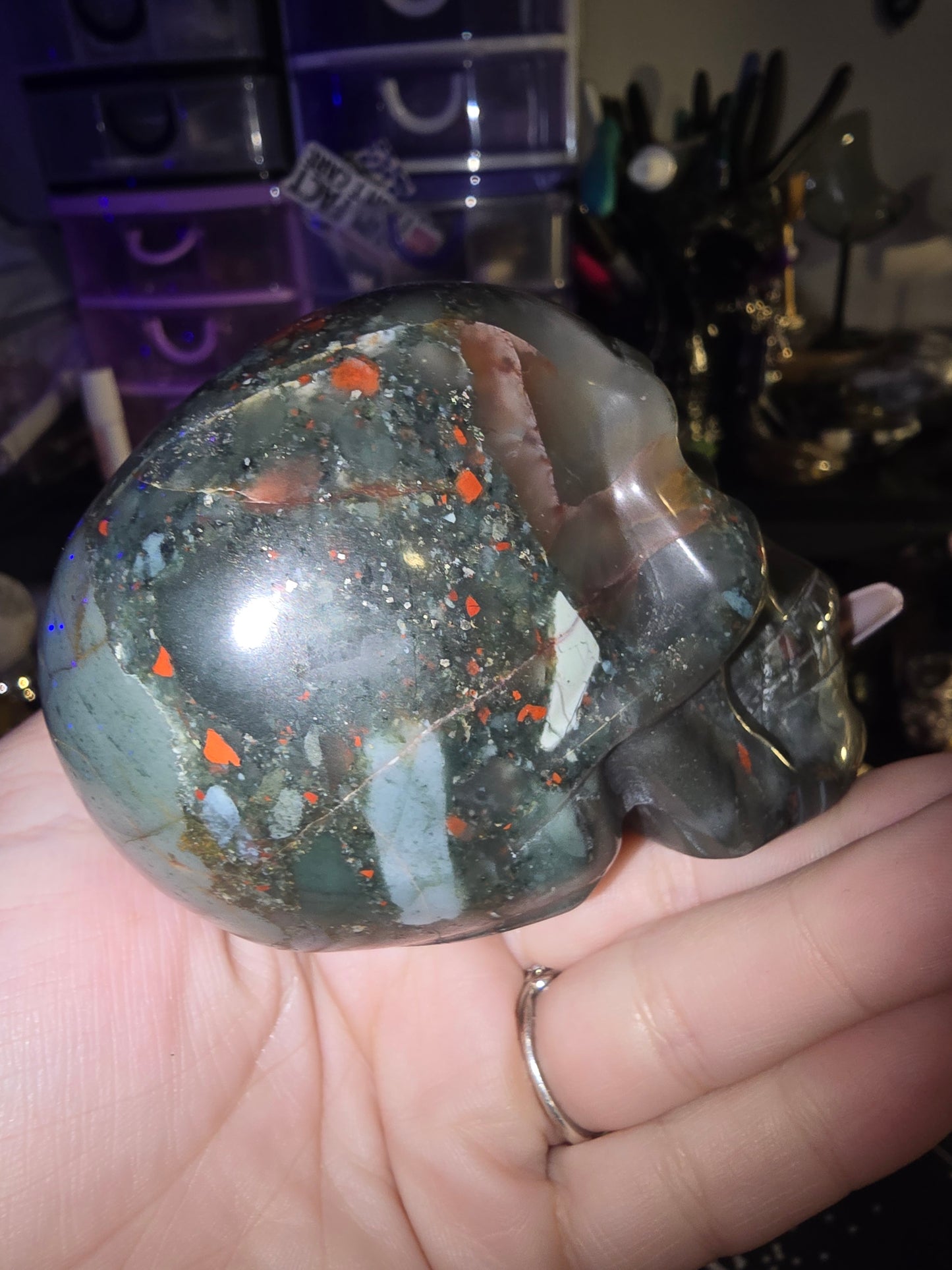 African Bloodstone Skull