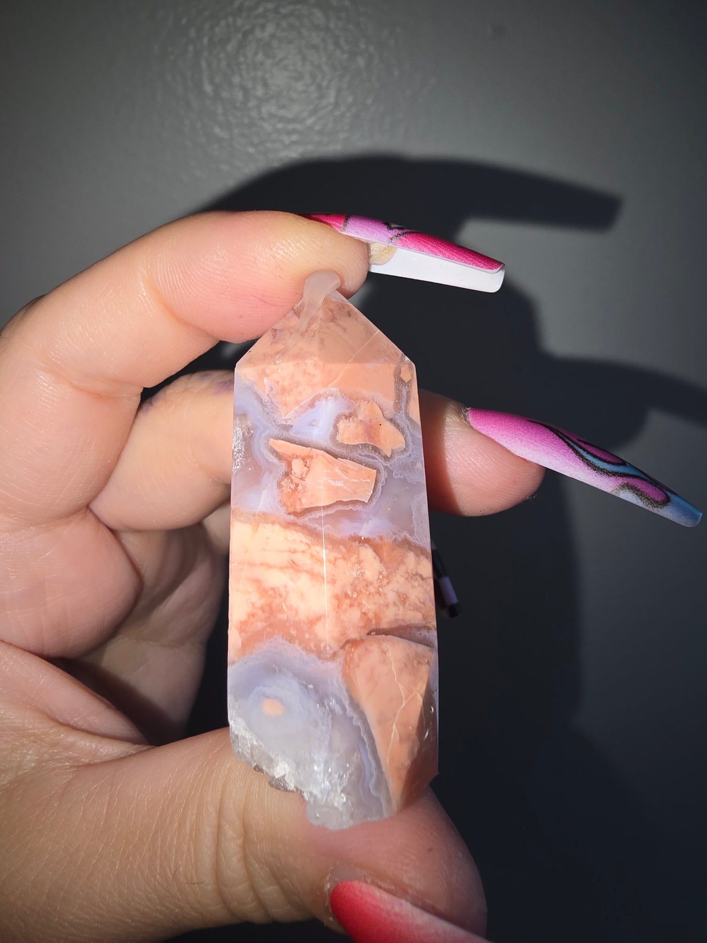 Cotton Candy Agate Druzy Tower