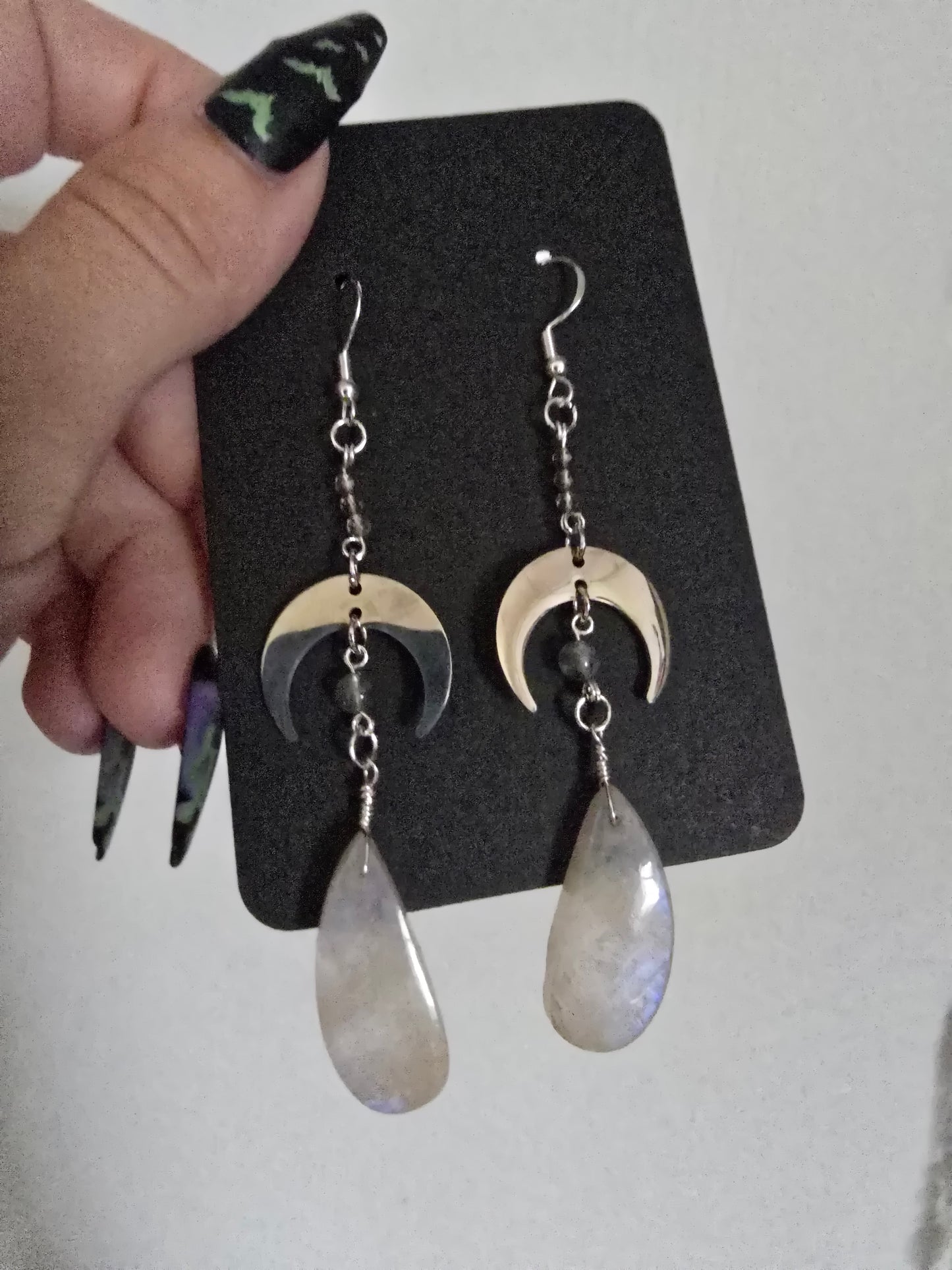 White Moonstone Earrings | Protection & Intuition Crystal Jewelry