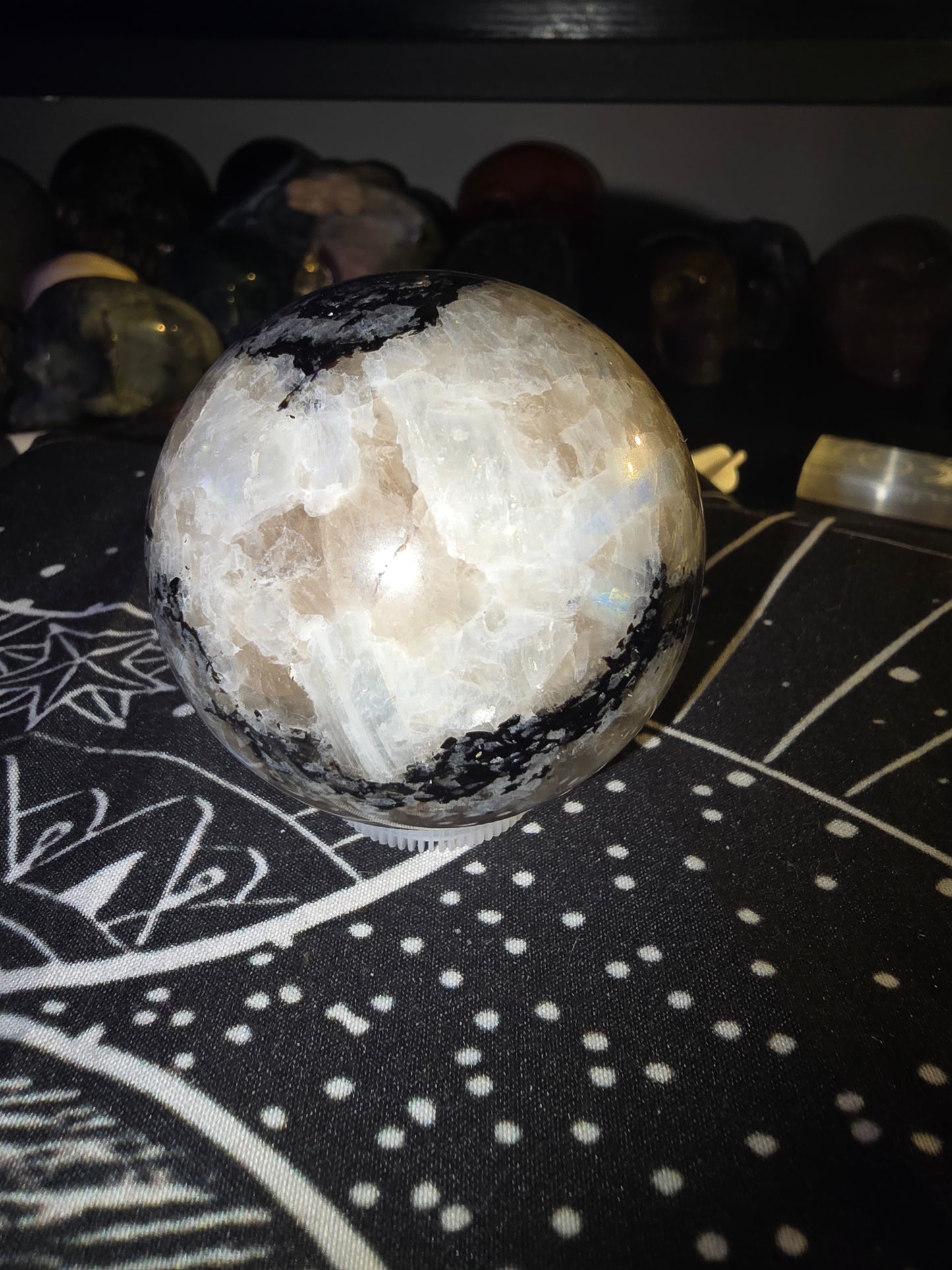 Rainbow Moonstone Sphere | Intuition & Emotional Balance Crystal