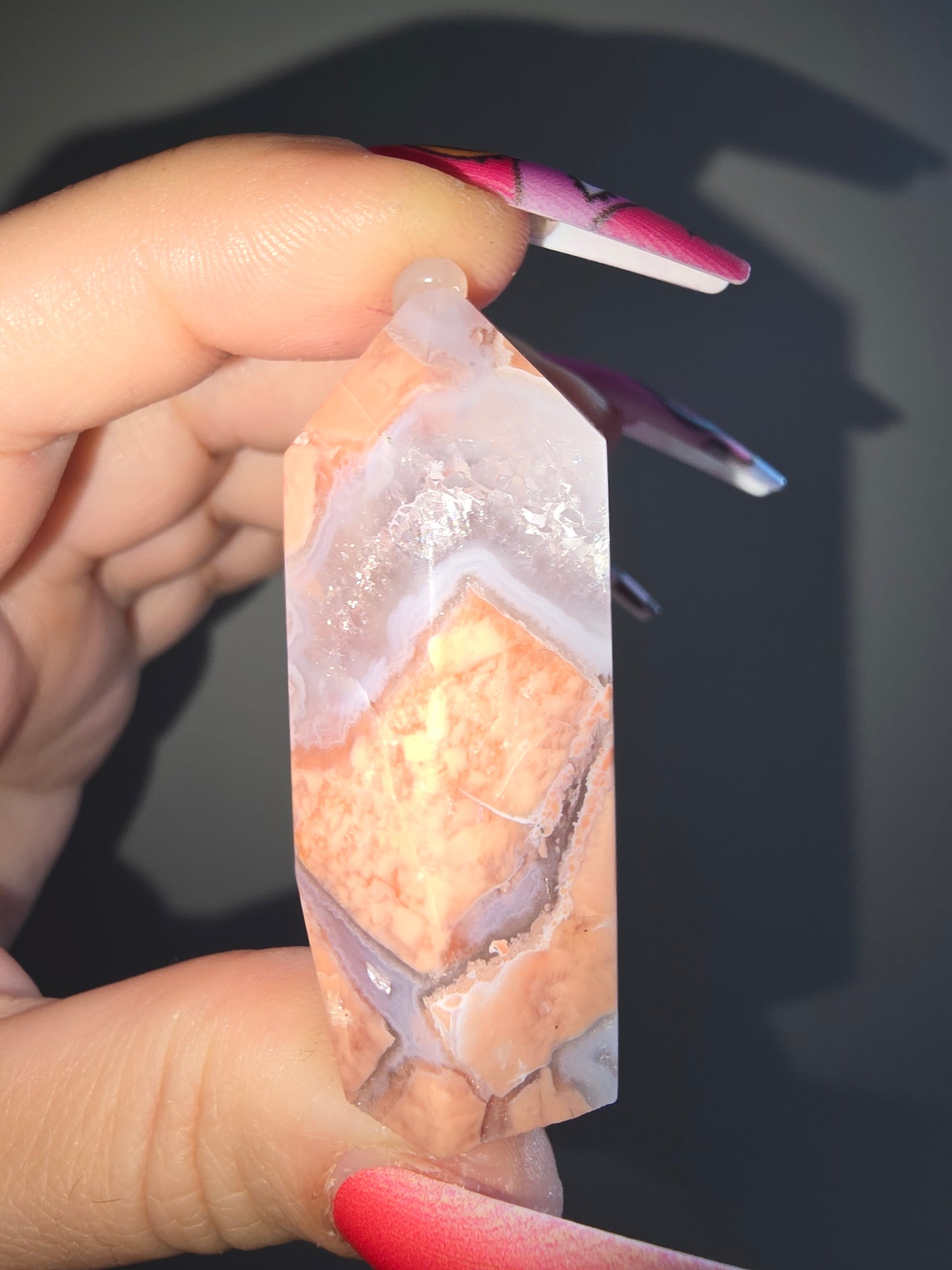 Cotton Candy Agate Druzy Tower