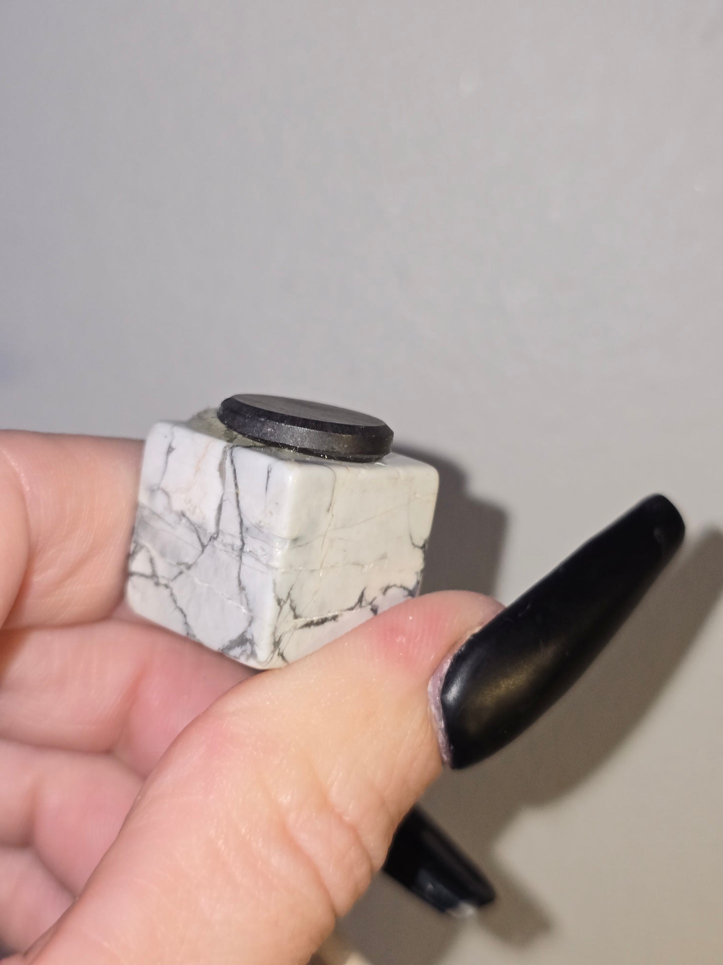 Howlite Cube Magnet | Crystal Desk & Home Décor