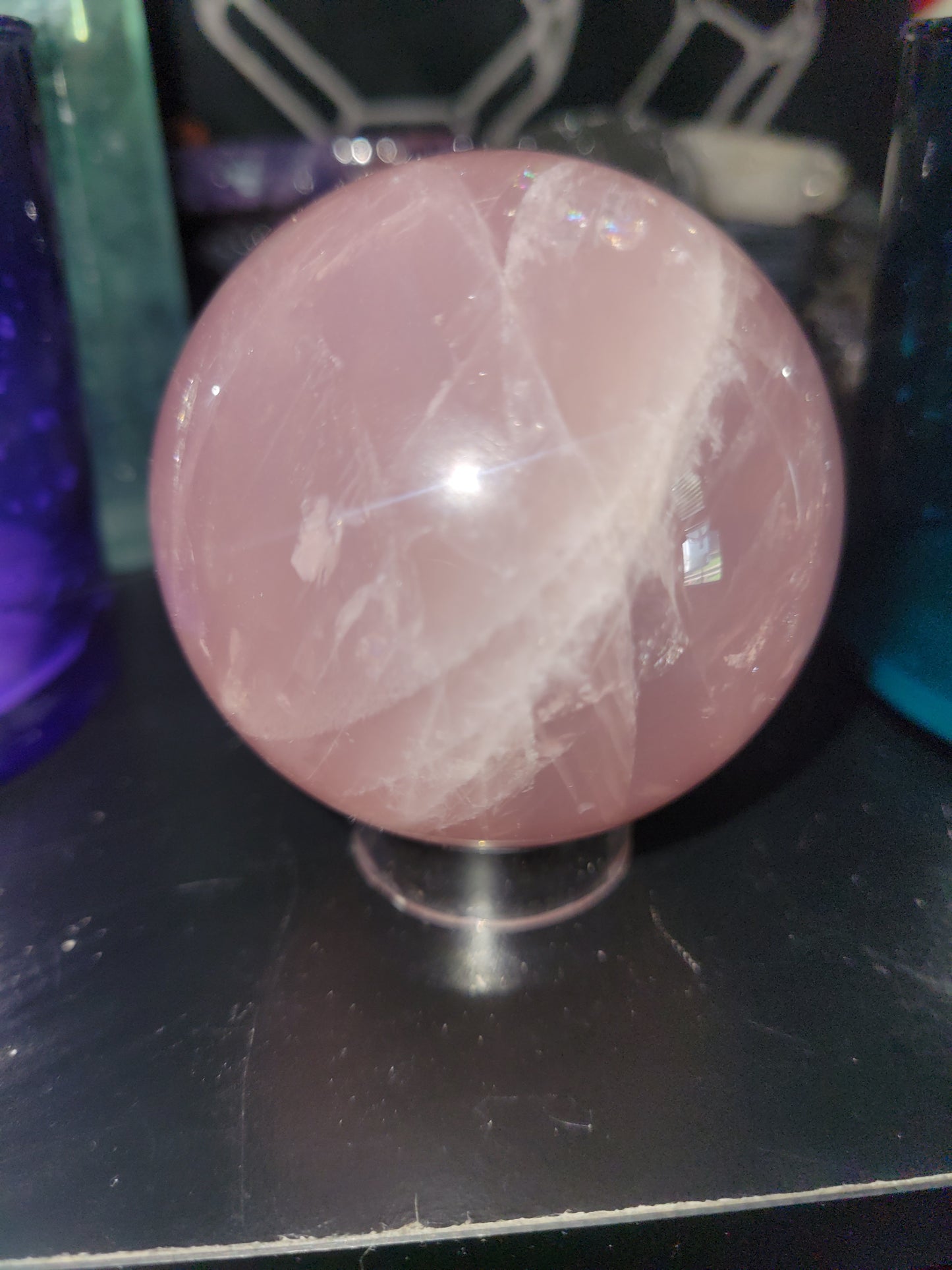 Star Rose Quartz Sphere