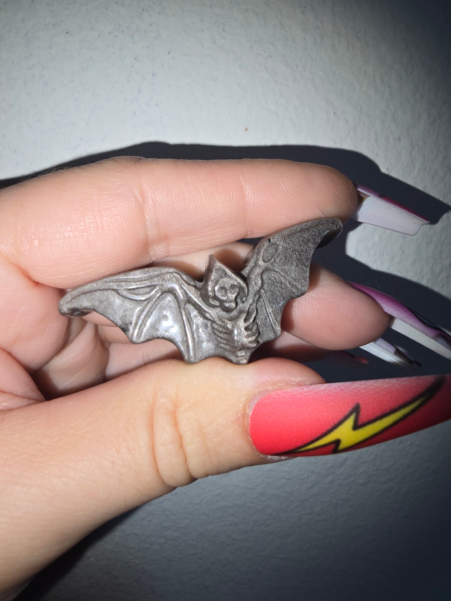 Silver Sheen Obsidian Bat Magnet