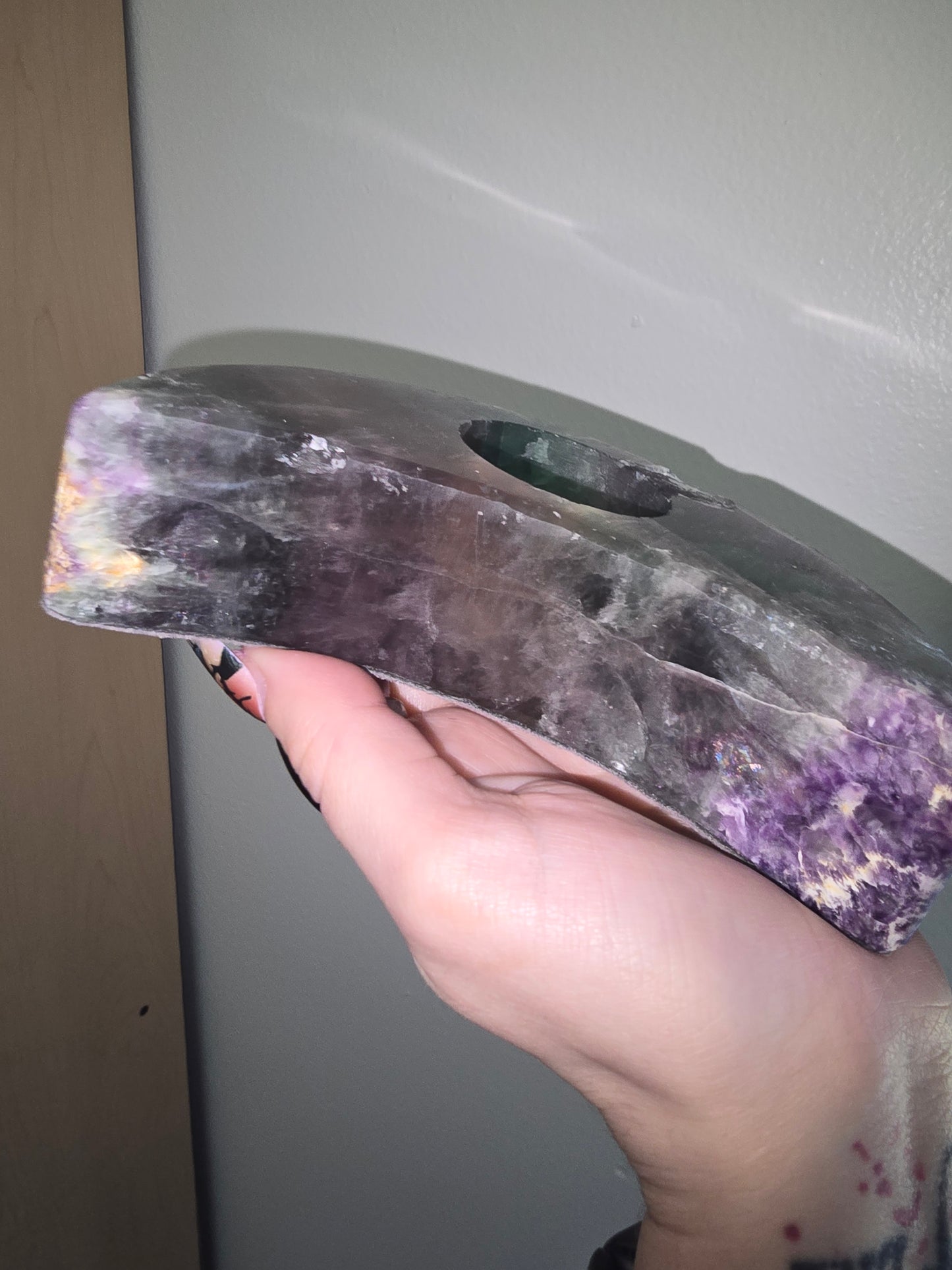 Damaged* Fluorite Candle Holder