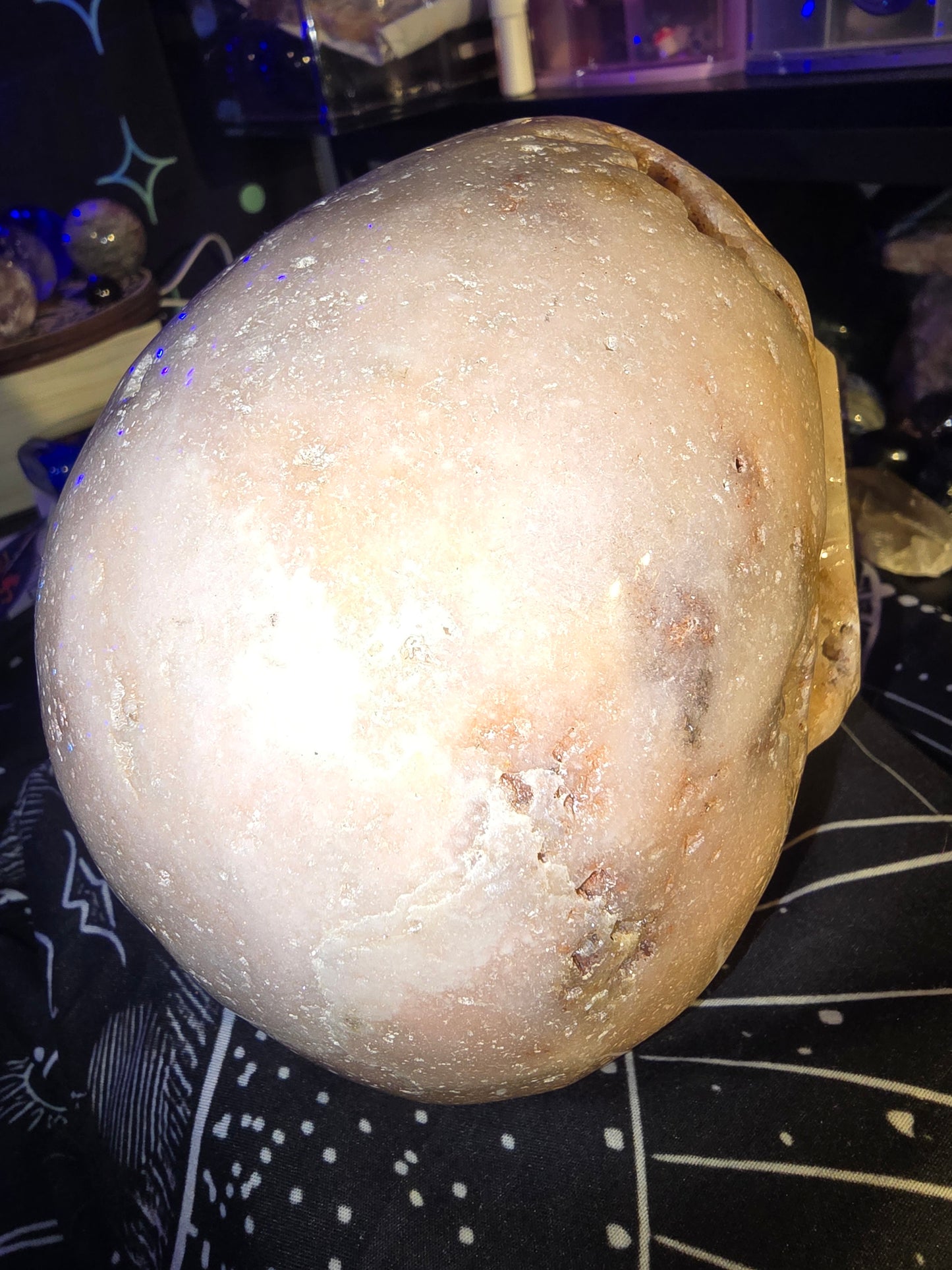 Large Pink Amethyst Skull