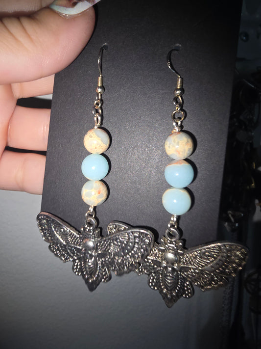 Impression Jasper Moth Earrings 925