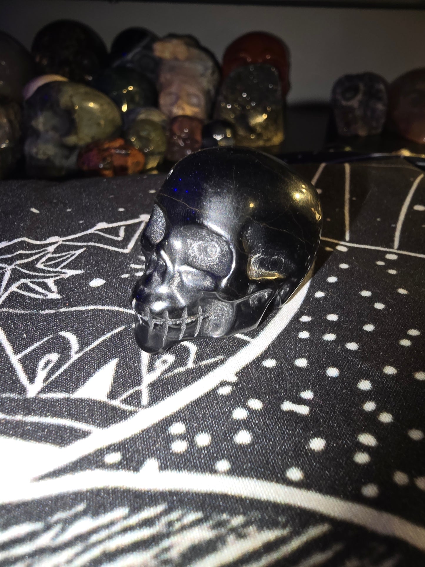 Blue Tigers Eye mini Skull 2