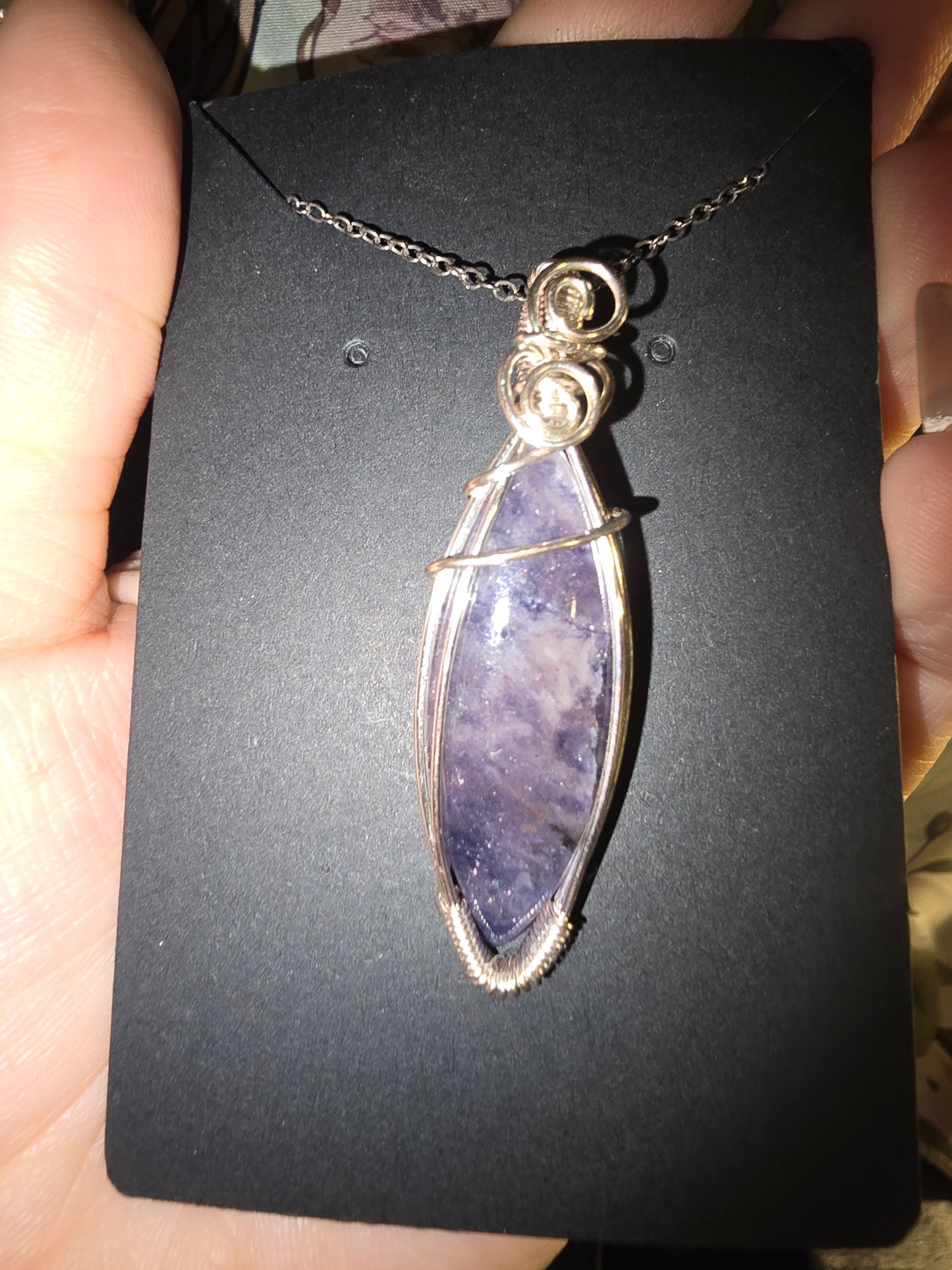 Iolite and Sunstone Pendant