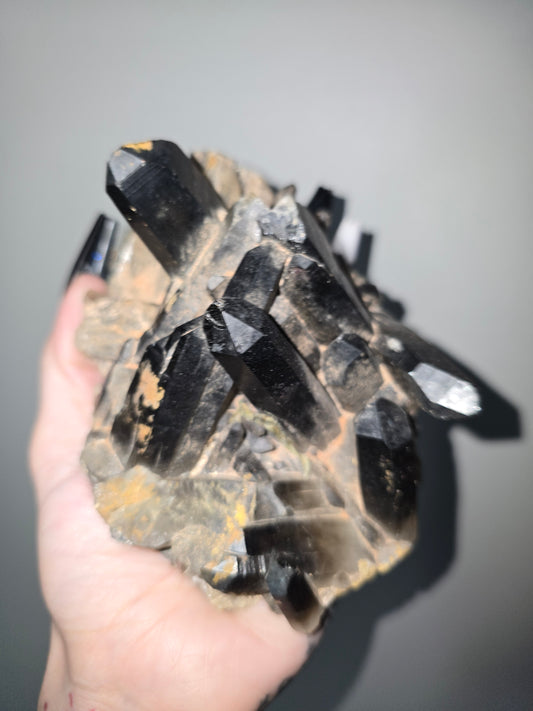 Dark Smoky Quartz Cluster | Grounding, Protection & Ancient Earth Energy