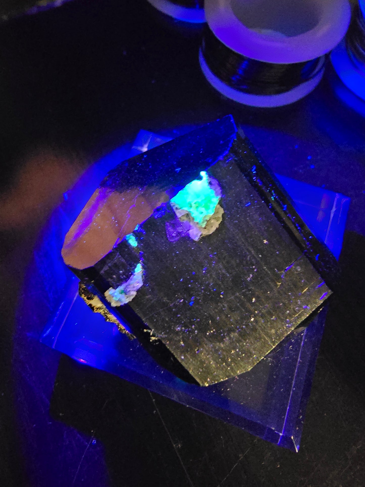 Black Tourmaline with Hyalite Opal