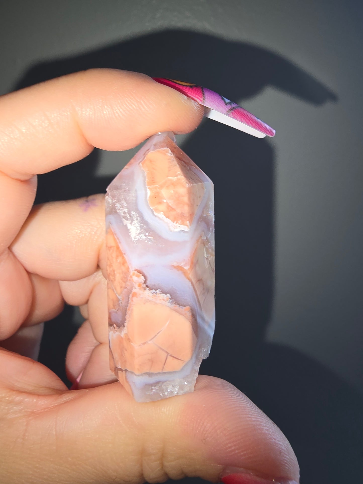 Cotton Candy Agate Druzy Tower